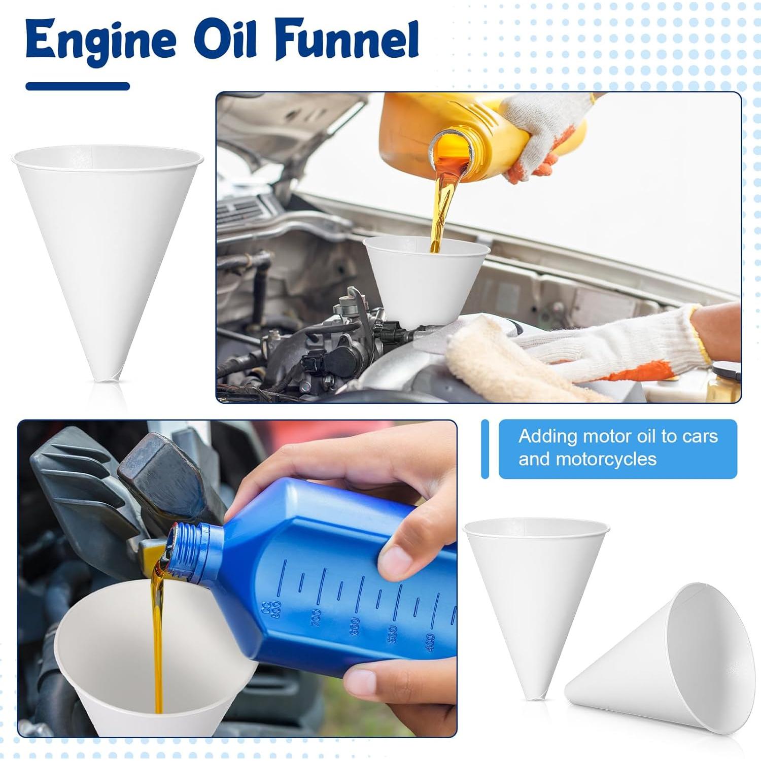 25 Embudos de Papel Desechables SiliFine 6 oz para Aceite