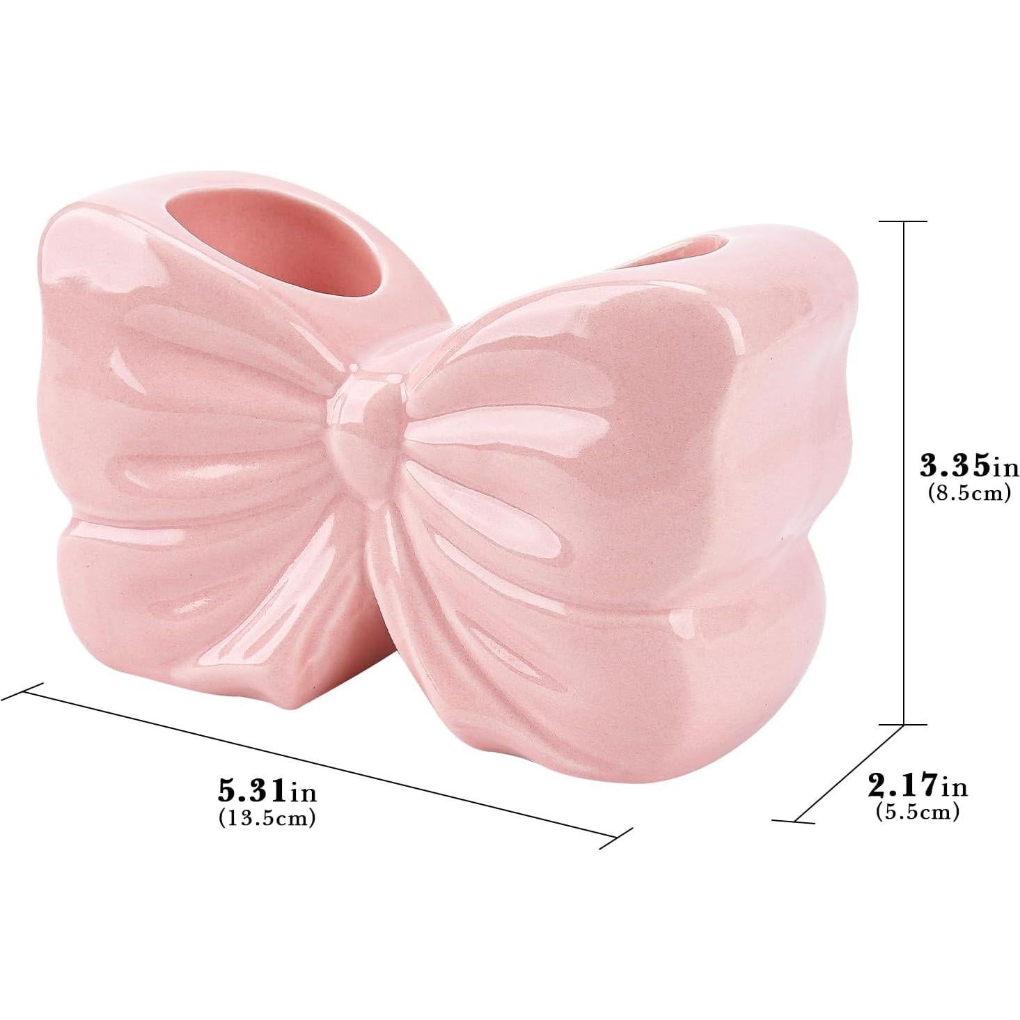 Soporte de Cepillo de Dientes Cerámica Biiange Rosa Lazo