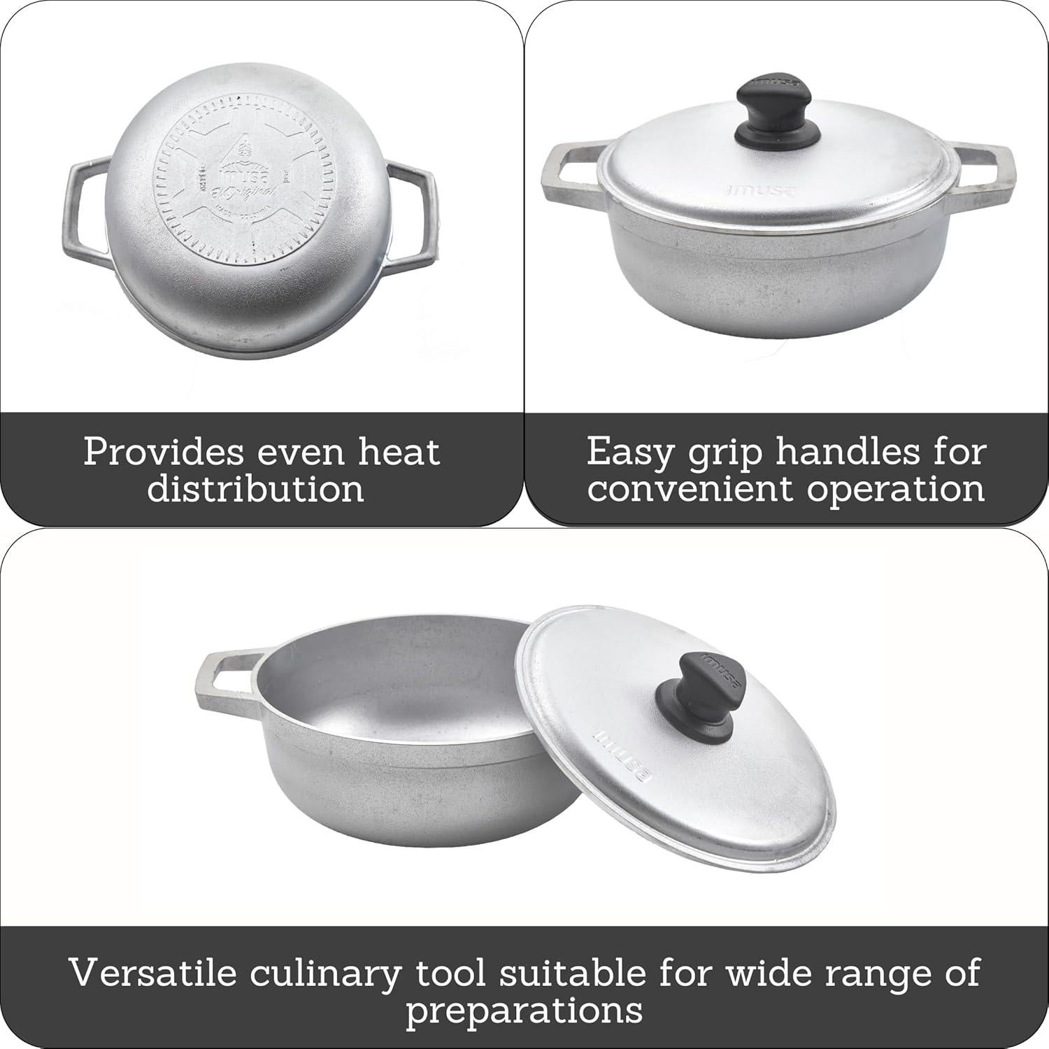 Caldero IMUSA 2QT de Aluminio Fundido con Tapa - Plateado