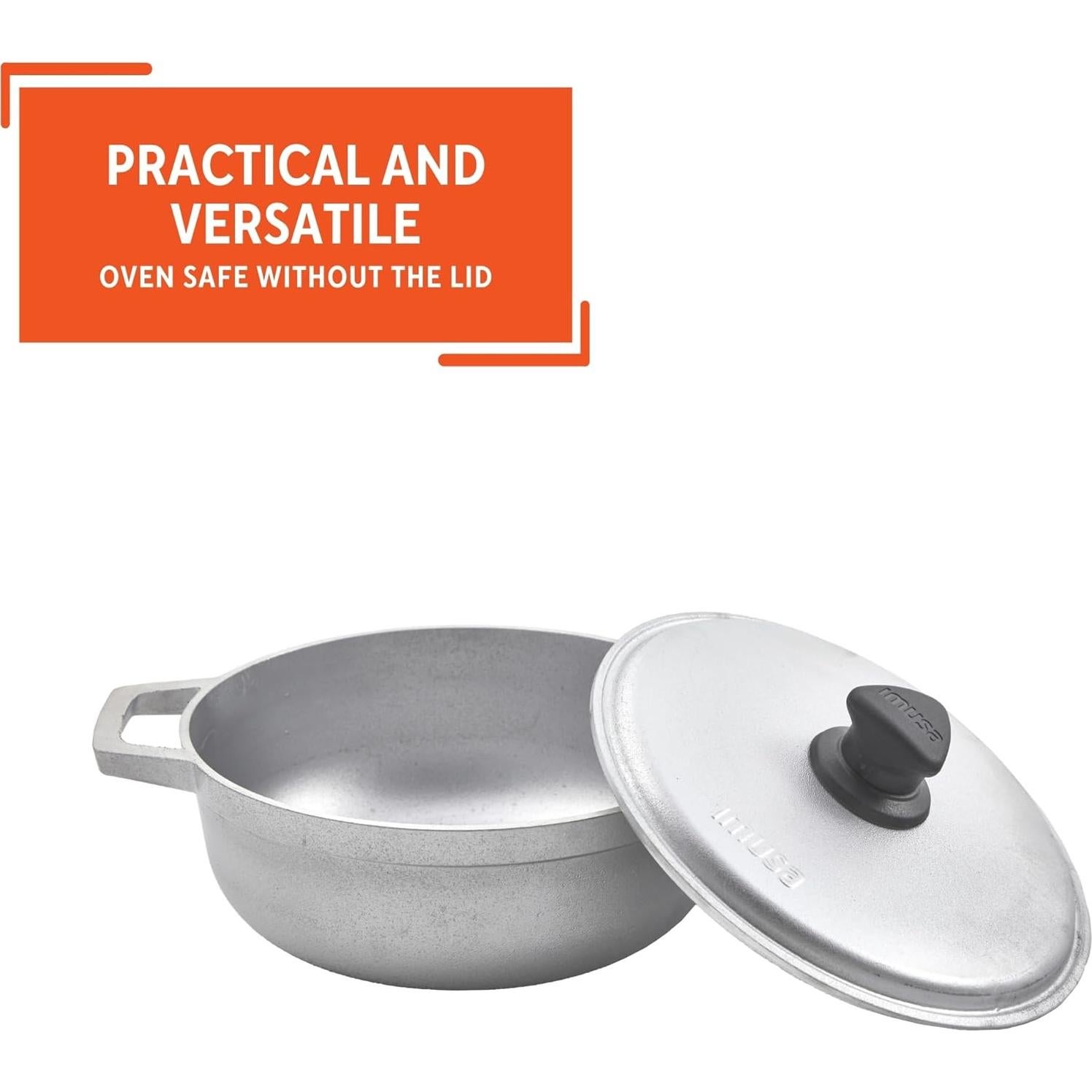 Caldero IMUSA 2QT de Aluminio Fundido con Tapa - Plateado