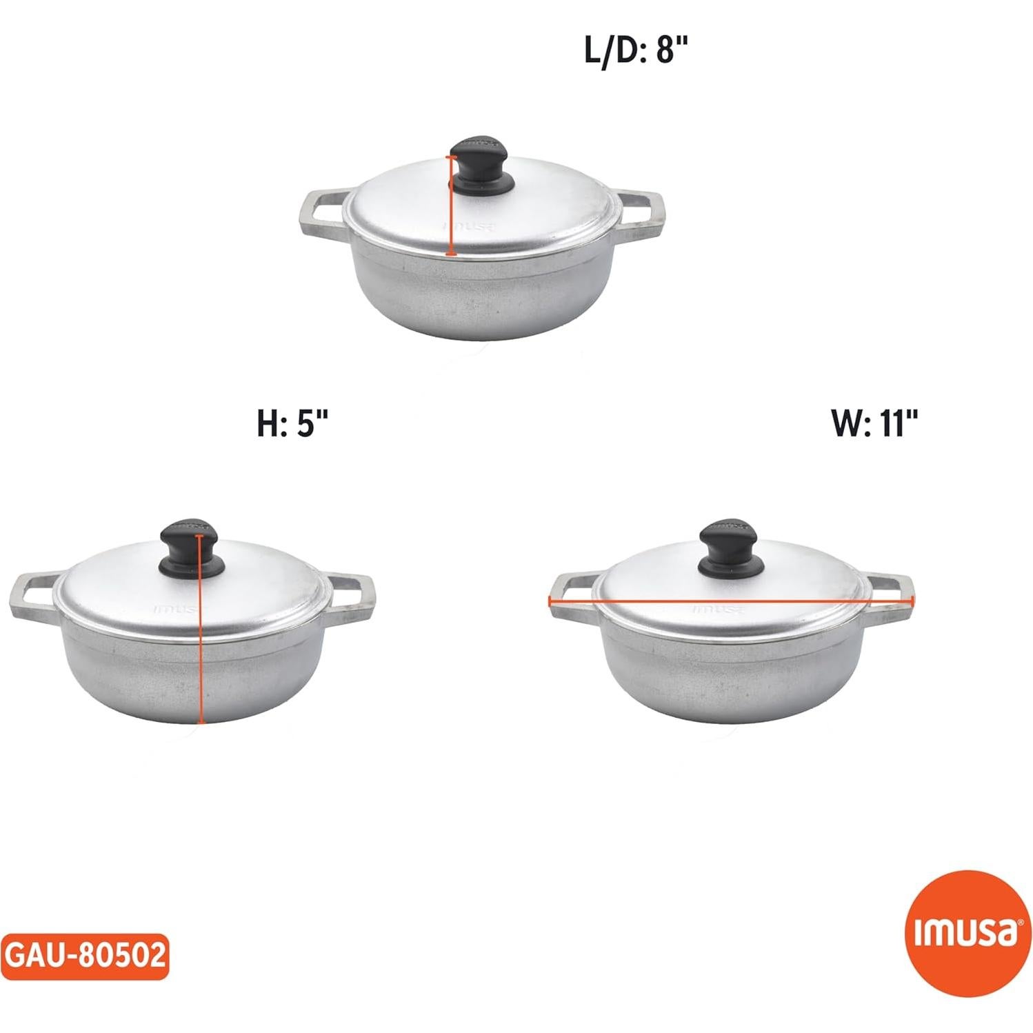 Caldero IMUSA 2QT de Aluminio Fundido con Tapa - Plateado