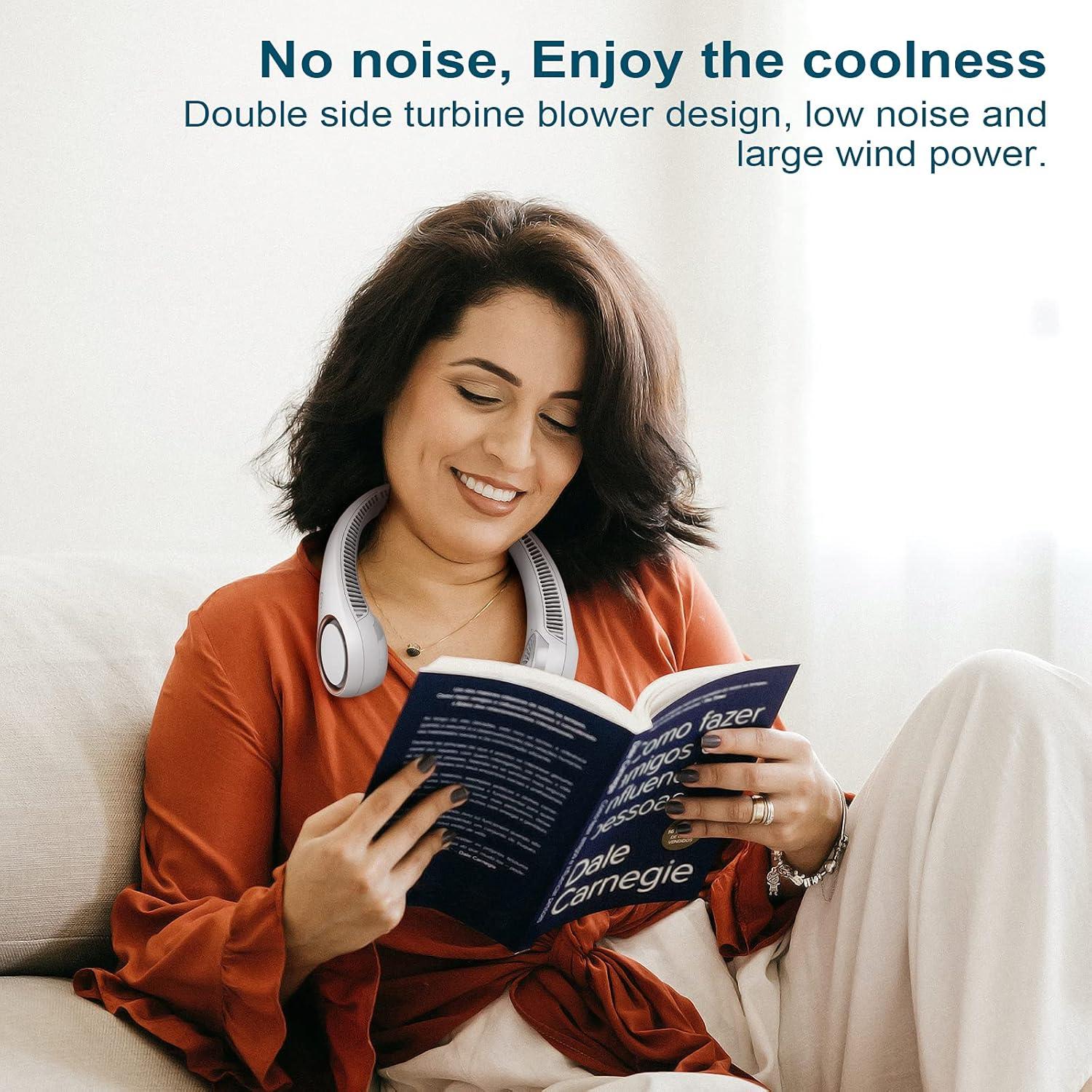 Ventilador de Cuello CIVPOWER CV003 Recargable 4000 mAh Blanco