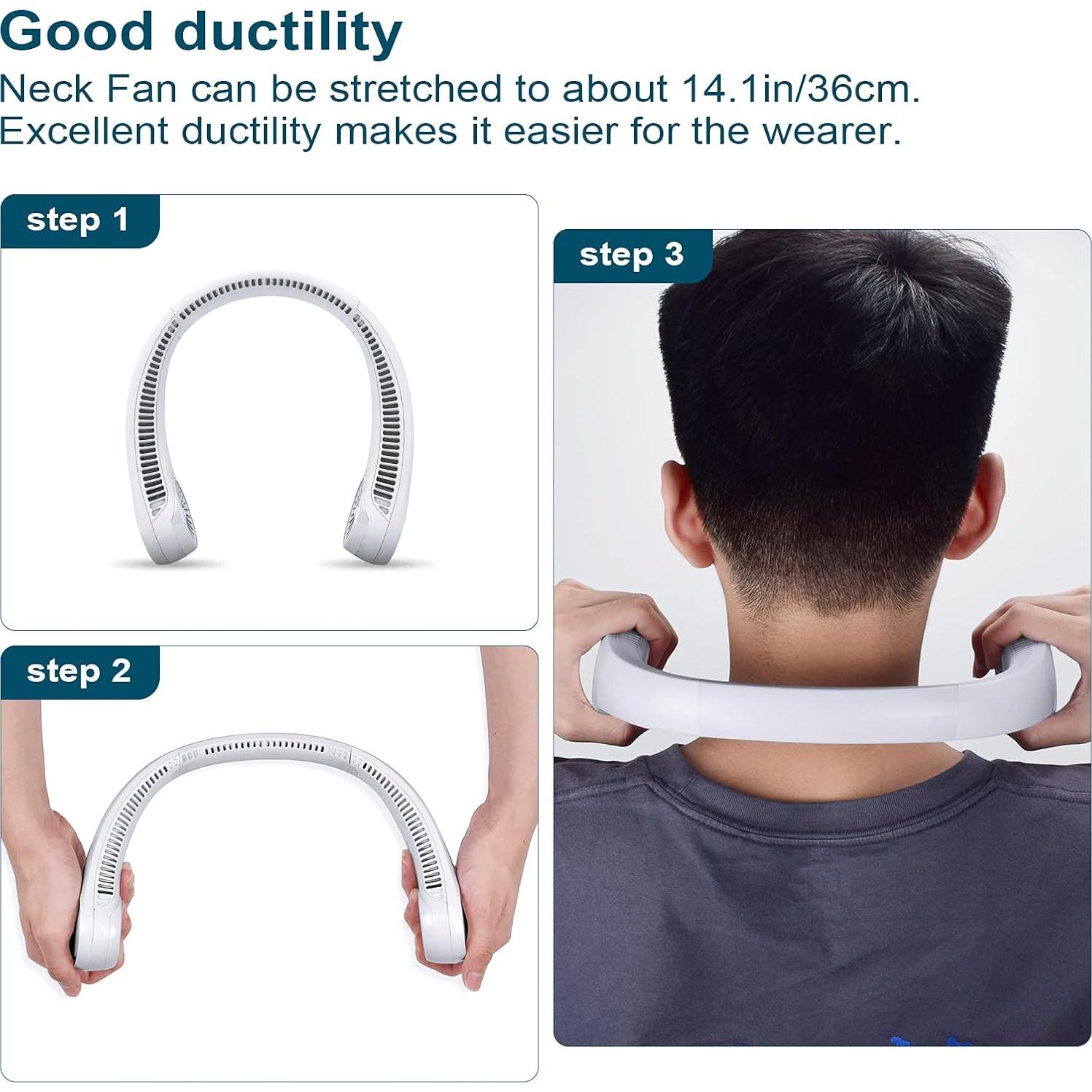 Ventilador de Cuello CIVPOWER CV003 Recargable 4000 mAh Blanco