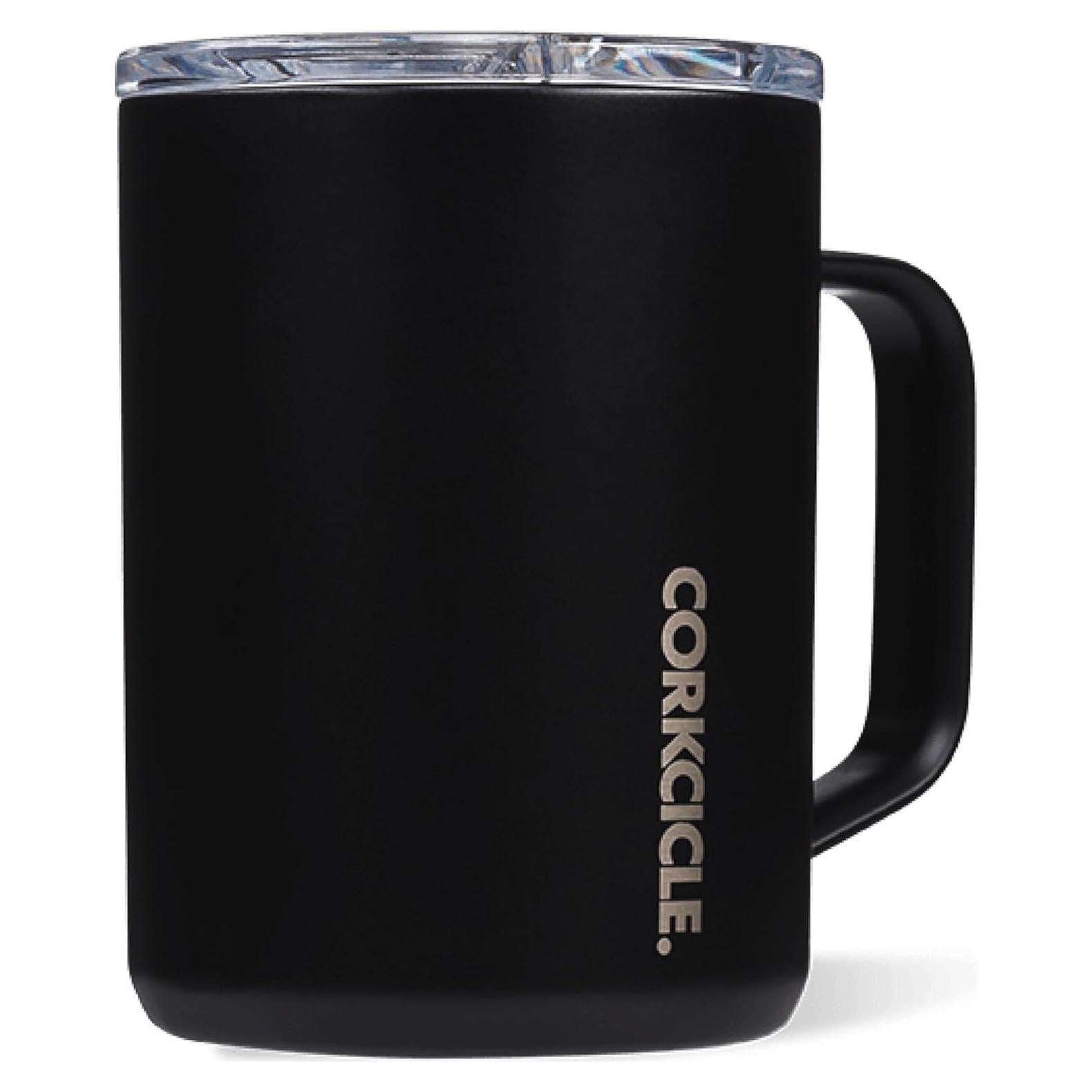 Taza de Café Corkcicle Clásica 16 oz Acero Inoxidable Negro