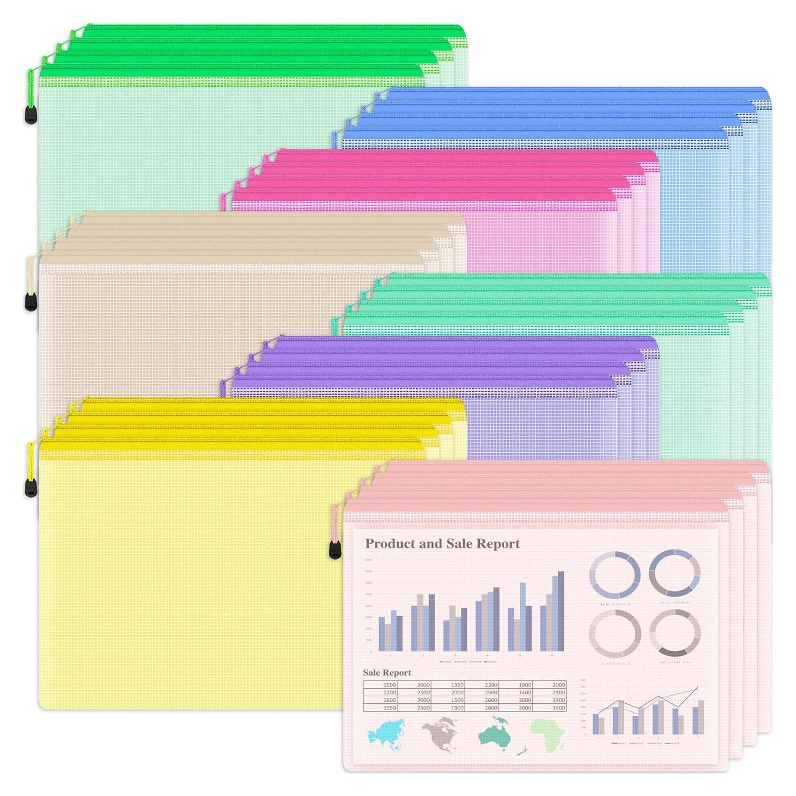 Bolsas de Cremallera de Malla Smarpau 32PCS A4 Impermeables