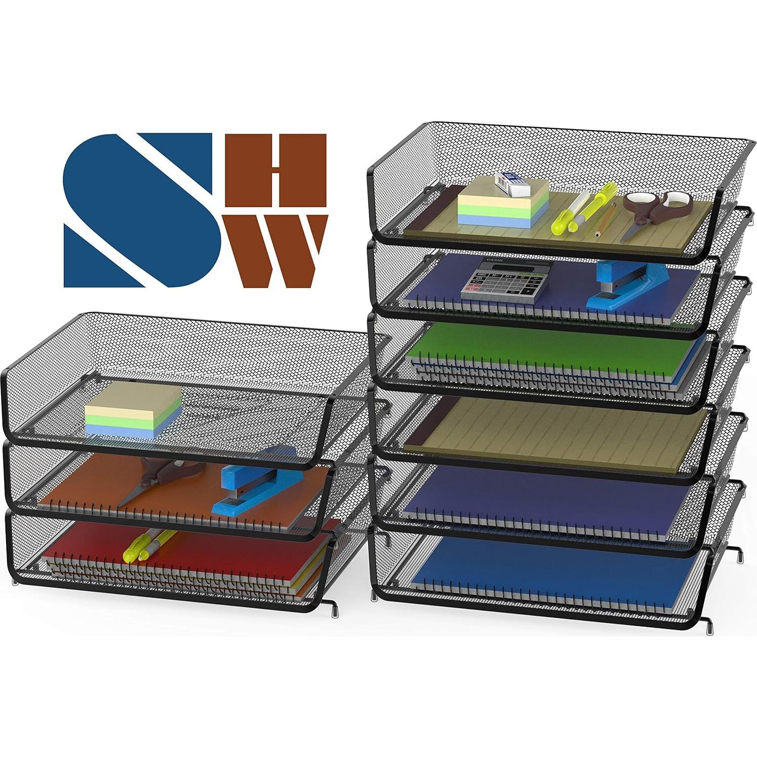 Organizador de Documentos Apilable Simple Houseware Negro