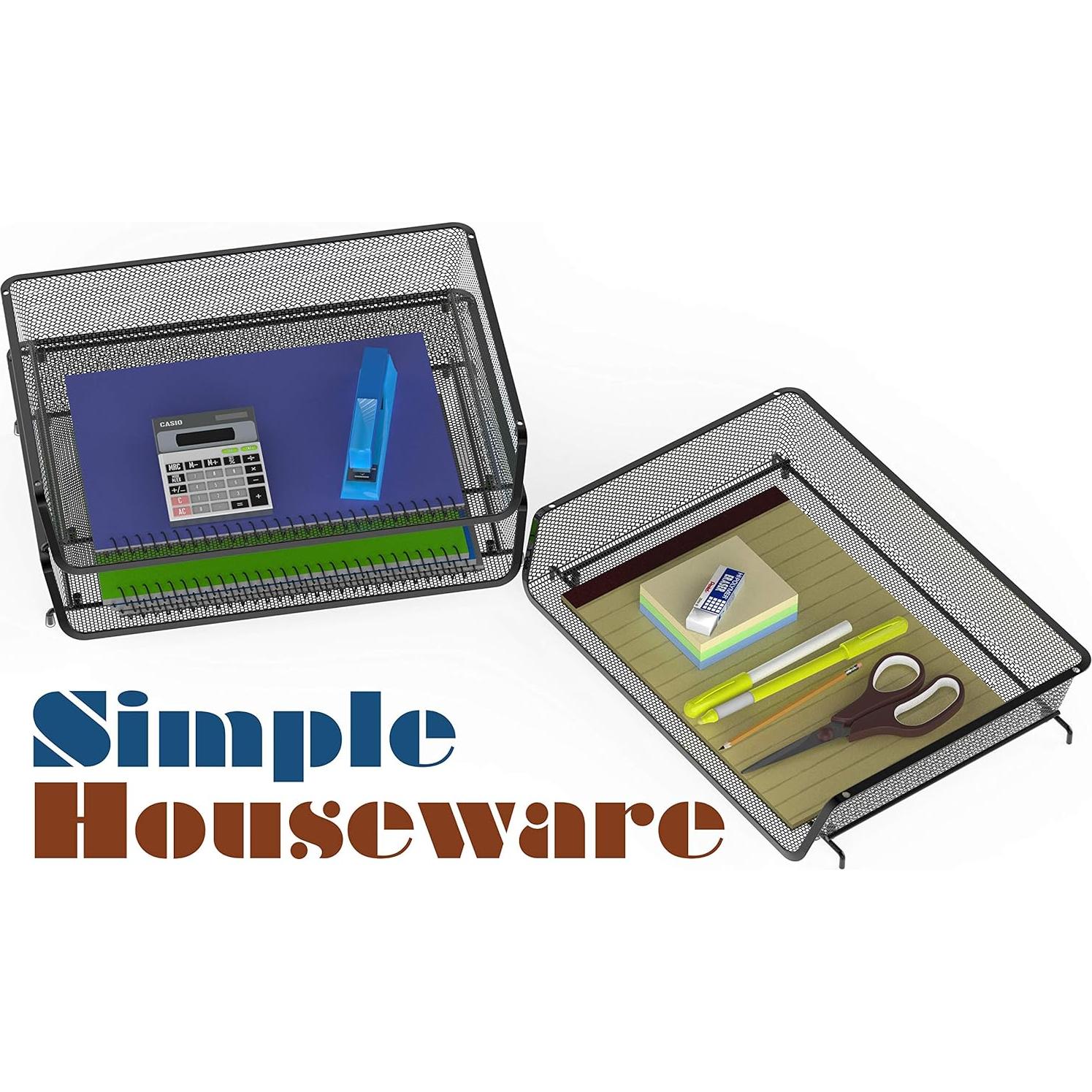 Organizador de Documentos Apilable Simple Houseware Negro