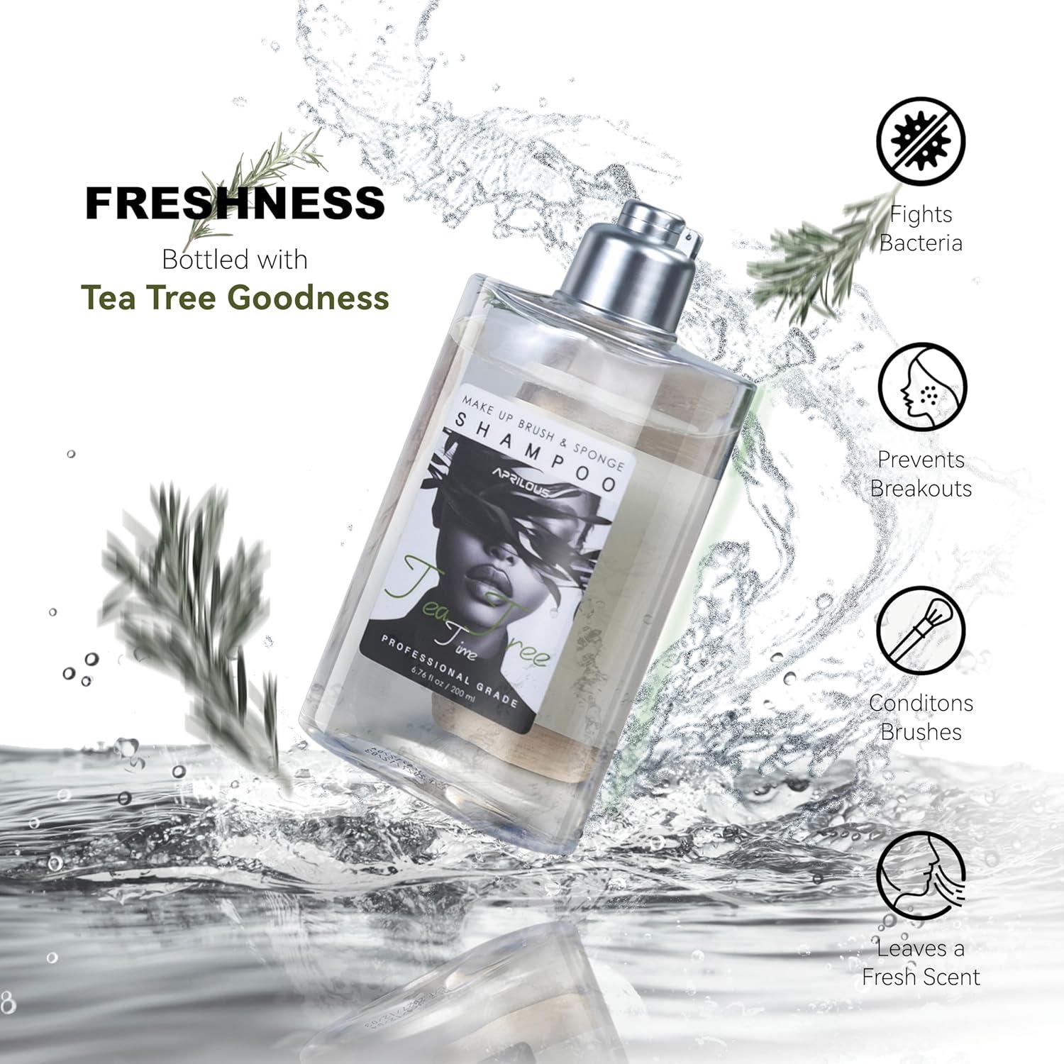 Limpiador de Brochas Aprilous 200 ml con Aceite de Árbol de Té