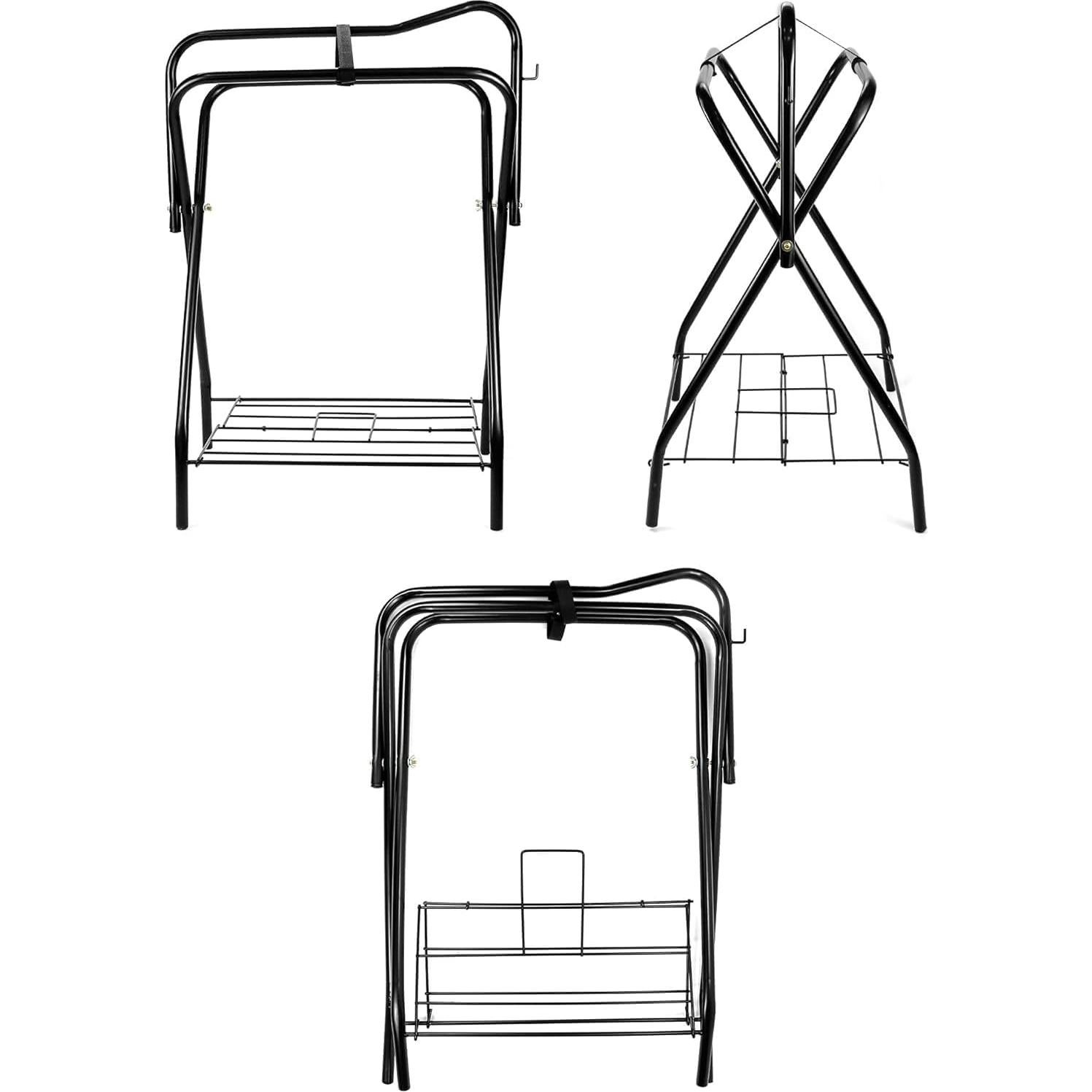 Soporte Plegable para Sillas de Caballo HDYEGY 71 cm Negro