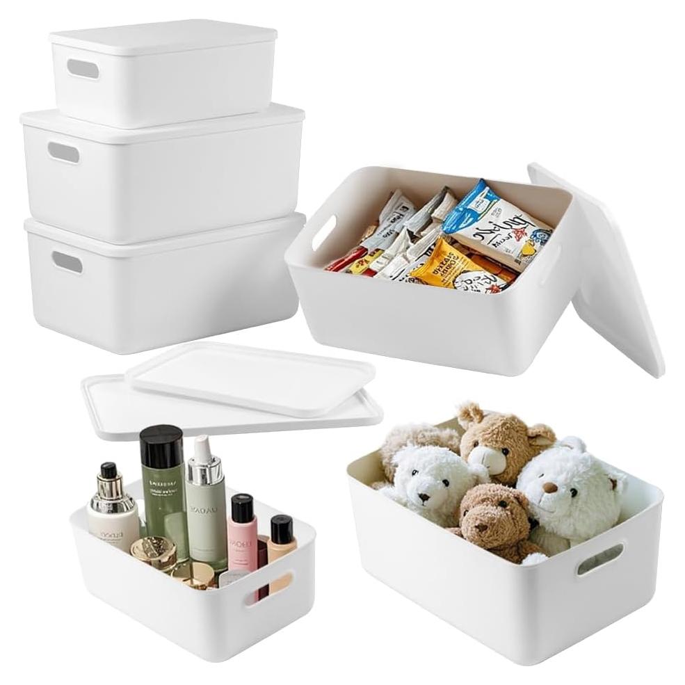 Cajas de Almacenamiento DOUKE 6pack Blancas 15.14L y 7.57L