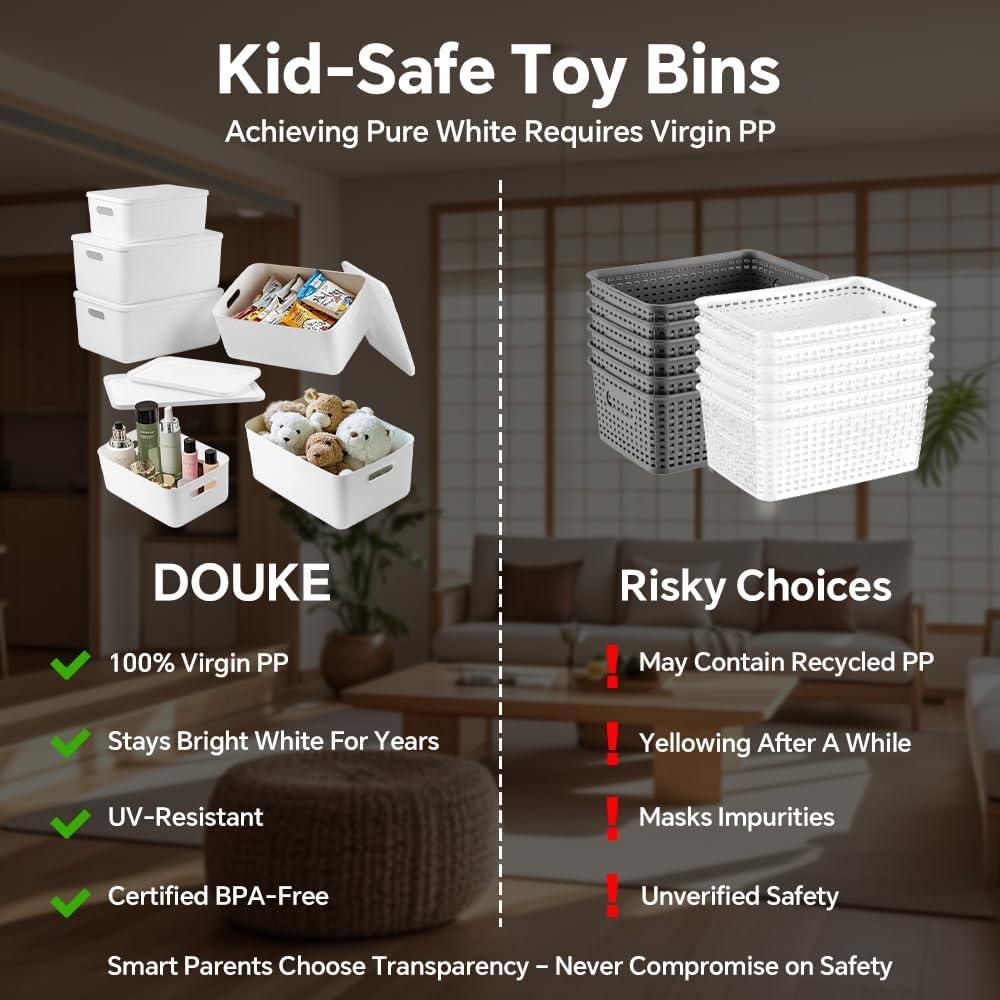 Cajas de Almacenamiento DOUKE 6pack Blancas 15.14L y 7.57L