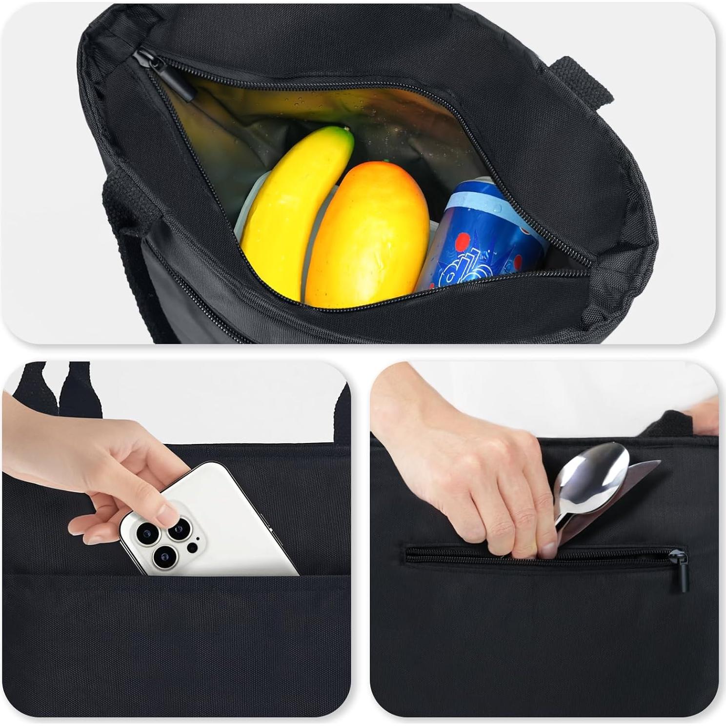 Bolsa Térmica Aosbos para Almuerzo Aislada Negra 10L