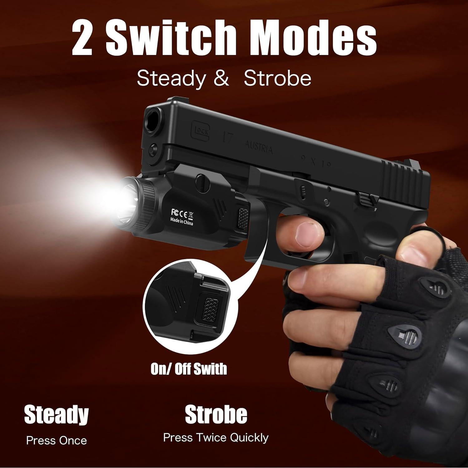 Linterna Táctica Compacta CRONHAWK 600 Lúmenes Picatinny