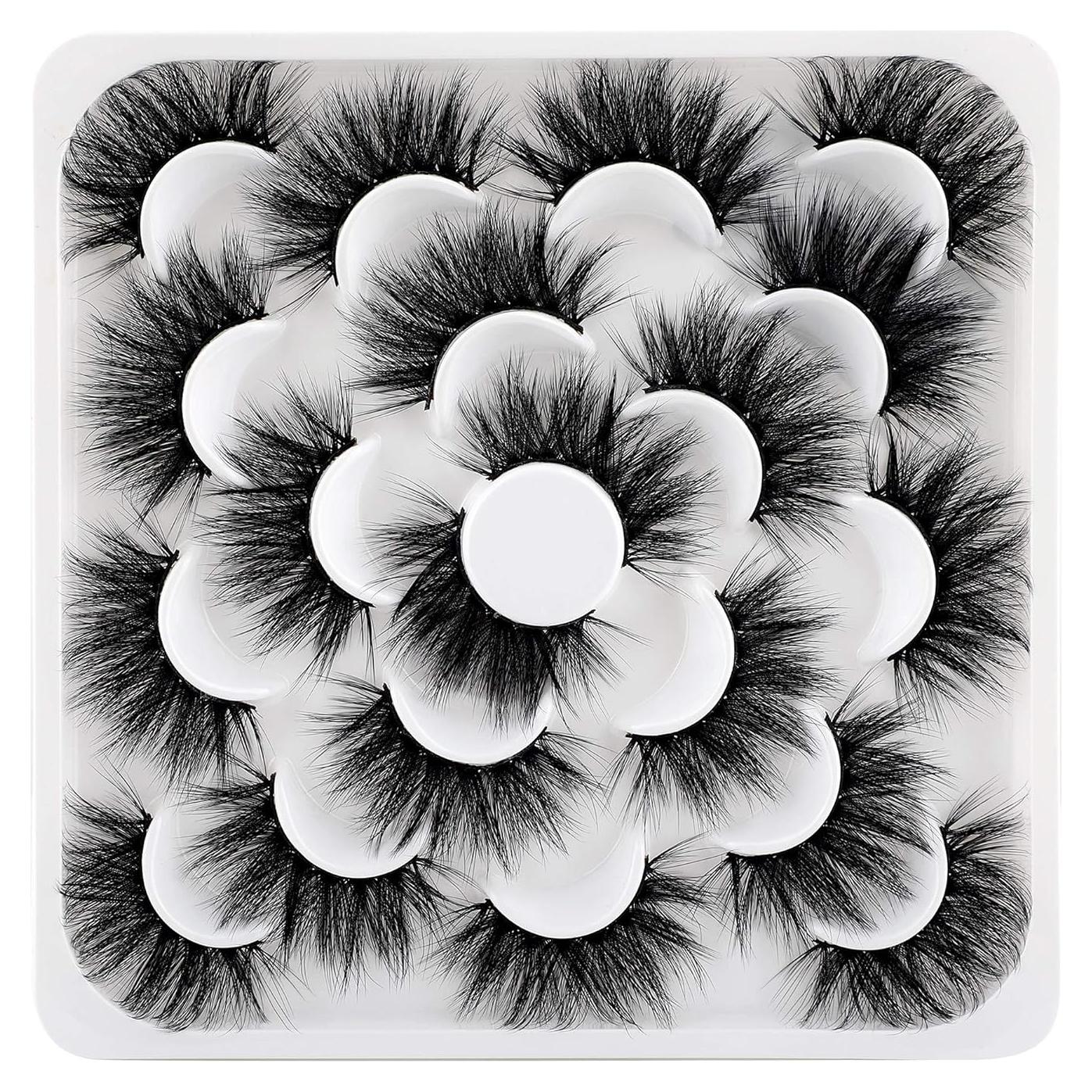 Pestañas Falsas Dramáticas 22MM Zanlufly - Paquete de 10 Pares