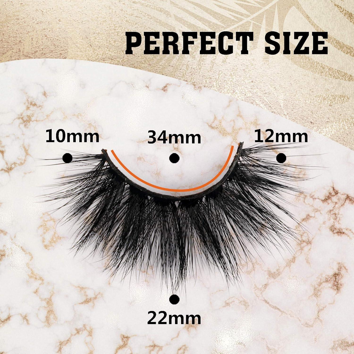 Pestañas Falsas Dramáticas 22MM Zanlufly - Paquete de 10 Pares