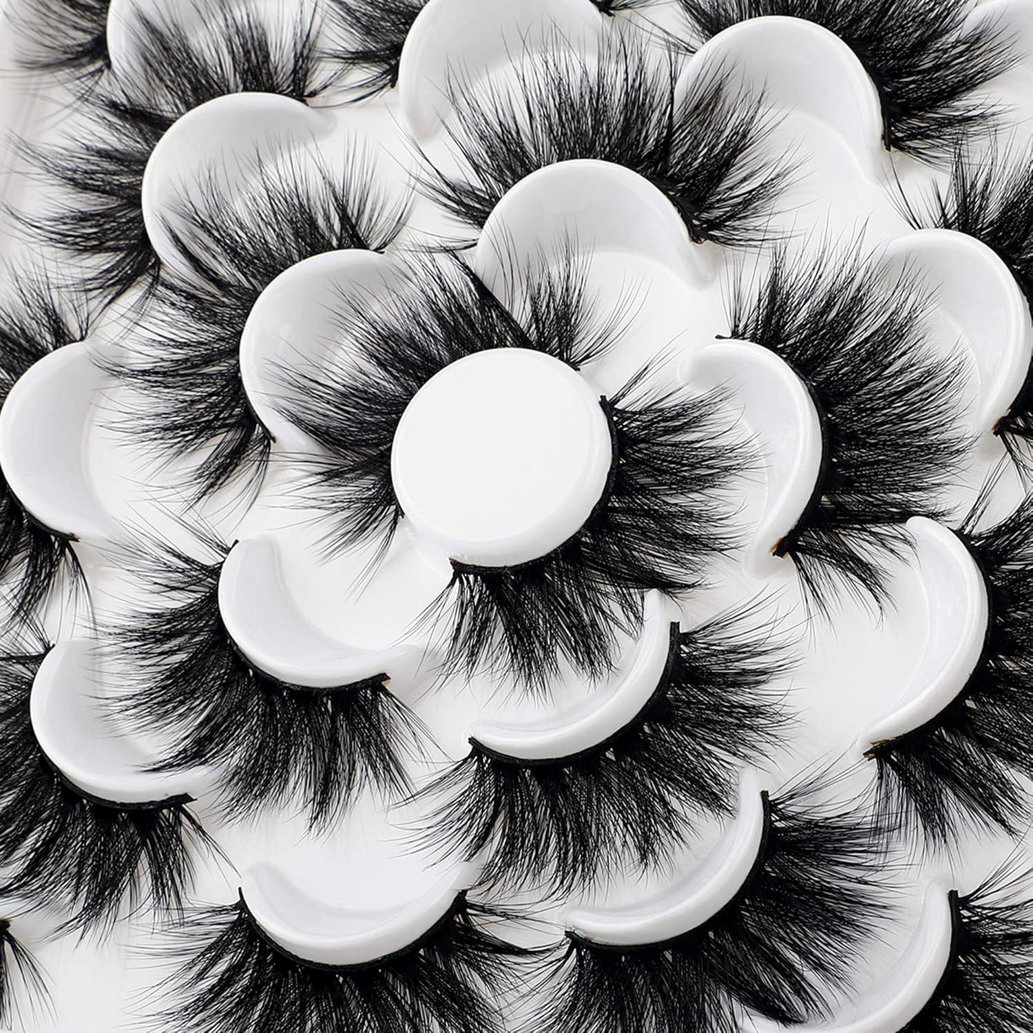 Pestañas Falsas Dramáticas 22MM Zanlufly - Paquete de 10 Pares