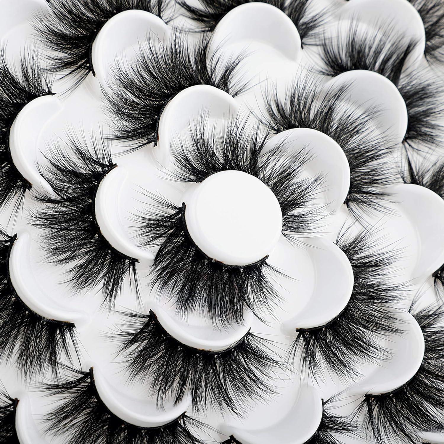 Pestañas Falsas Dramáticas 22MM Zanlufly - Paquete de 10 Pares