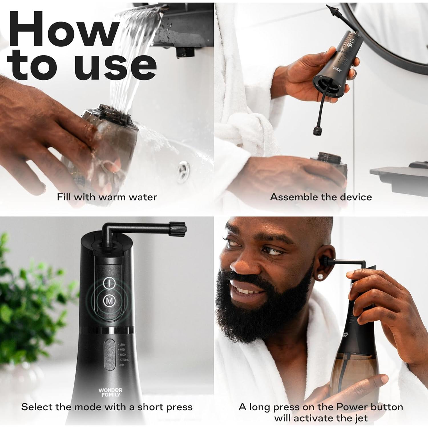 Limpiador de Oídos Eléctrico Wonder Family - 5 Modos, Kit Completo