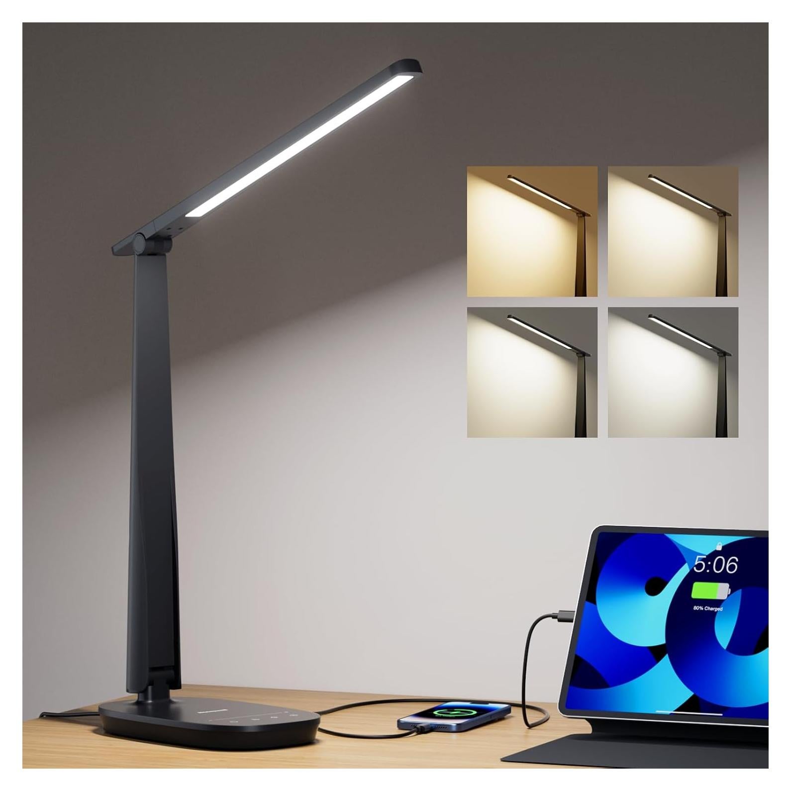 Lámpara de Escritorio LED Honeywell con Carga USB y 4 Modos