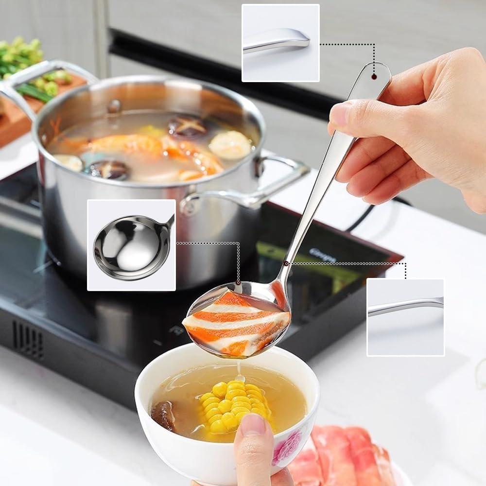 Cucharas pequeñas de acero inoxidable SUS 304 - 2 piezas 19.2 cm