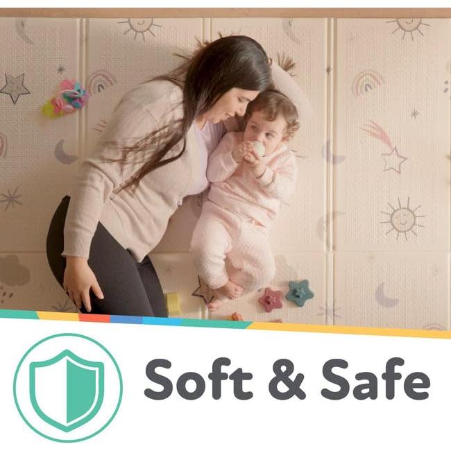 Alfombra de Juego Reversible Nuby Estrellas y Cielo 196x147cm