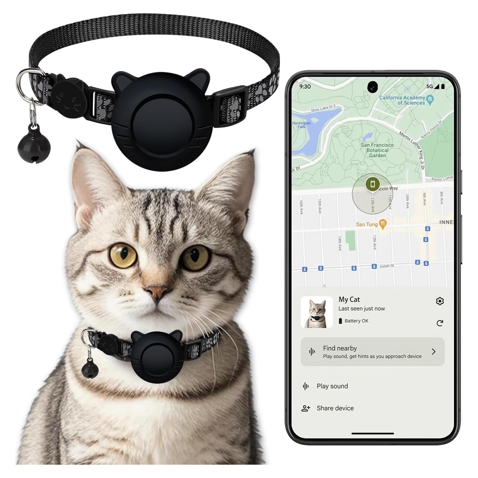 Rastreador GPS para Gatos LIPCXSYM - Collar Bluetooth 150m