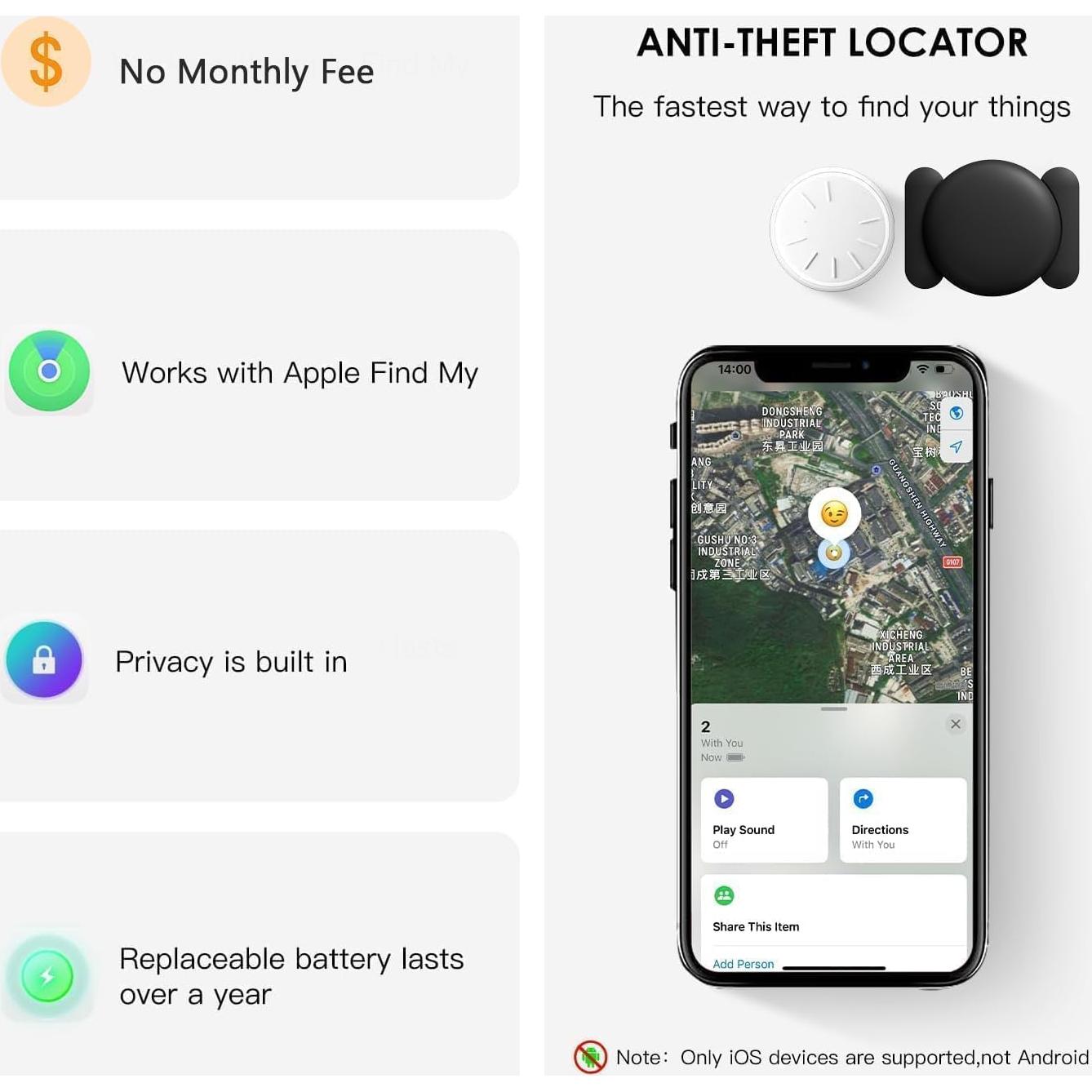Rastreador GPS para Vehículos Dahetag - Sin Suscripción, Negro