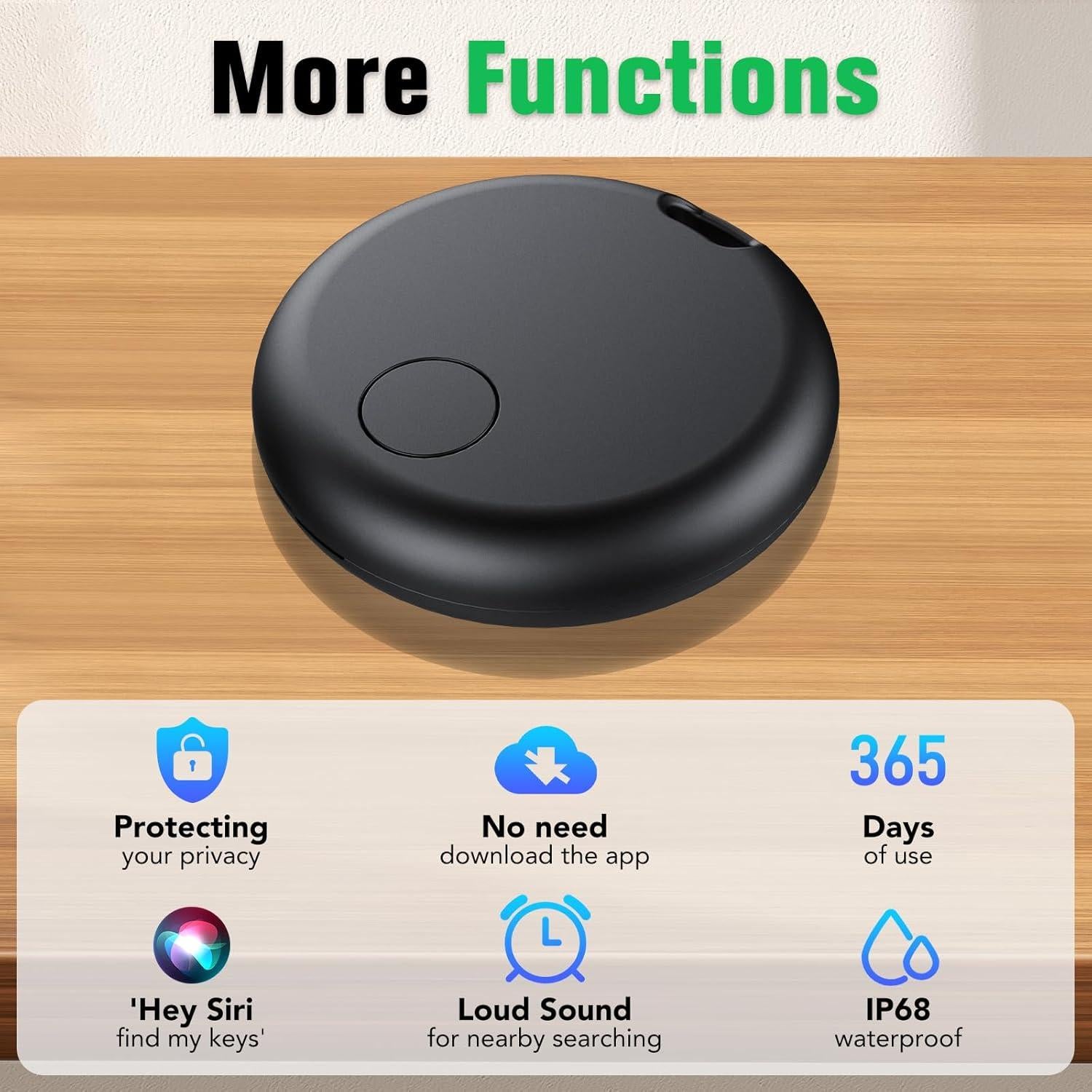 Etiquetas Bluetooth Aowoka F2-DH6US5-4-BK - Paquete de 4