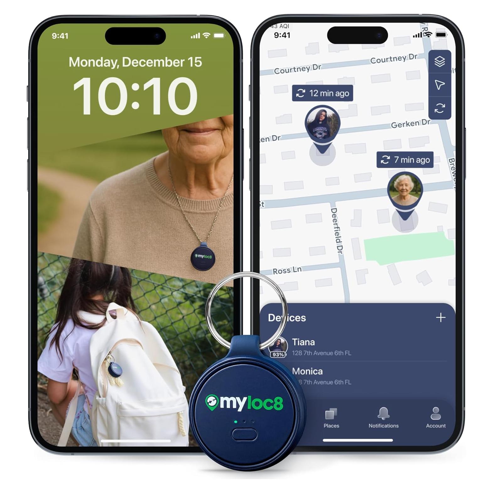 Localizador GPS Myloc8 para Llaves y Equipaje - Impermeable, SIM Integrada, Botón SOS
