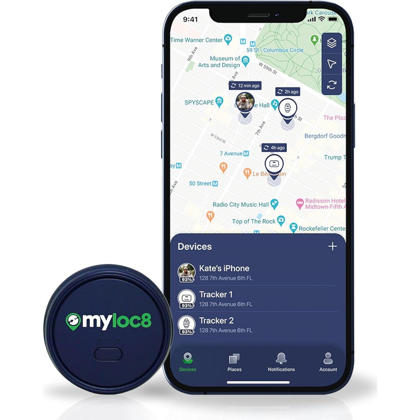 Localizador GPS Myloc8 para Llaves y Equipaje - Impermeable, SIM Integrada, Botón SOS