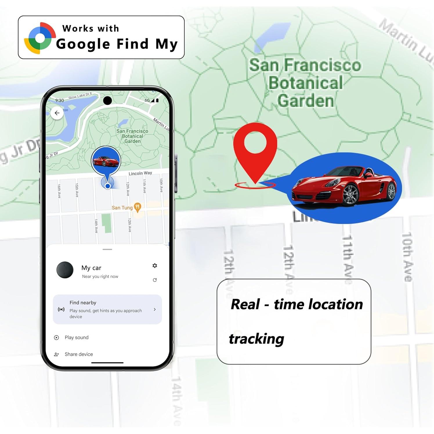 Localizador GPS YIALT para Coche - Batería 1 Año, Resistente al Agua