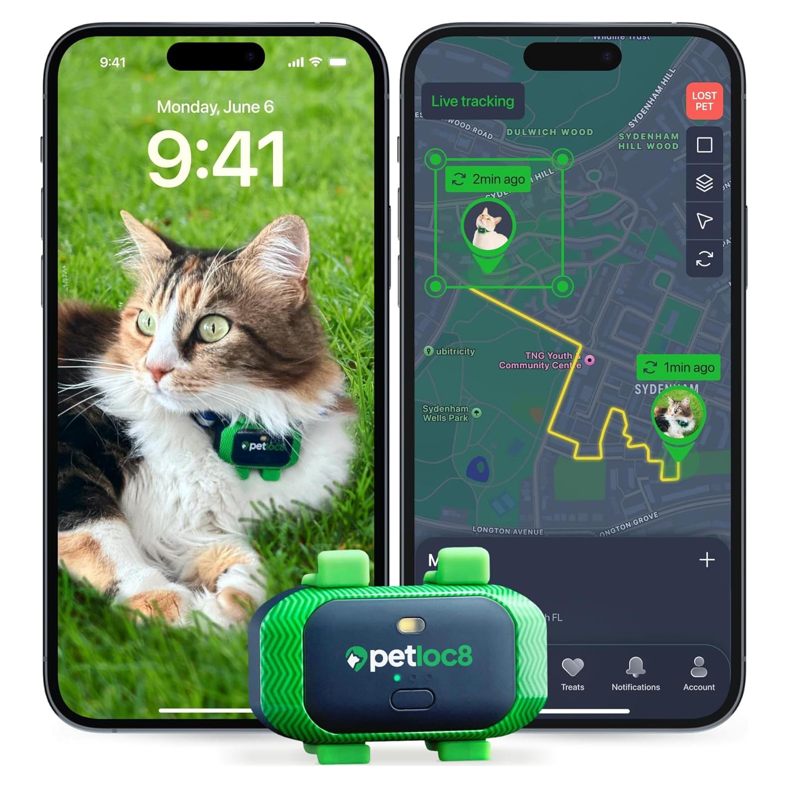 Rastreador GPS para Gatos Petloc8 - Impermeable, 4G, Ligero