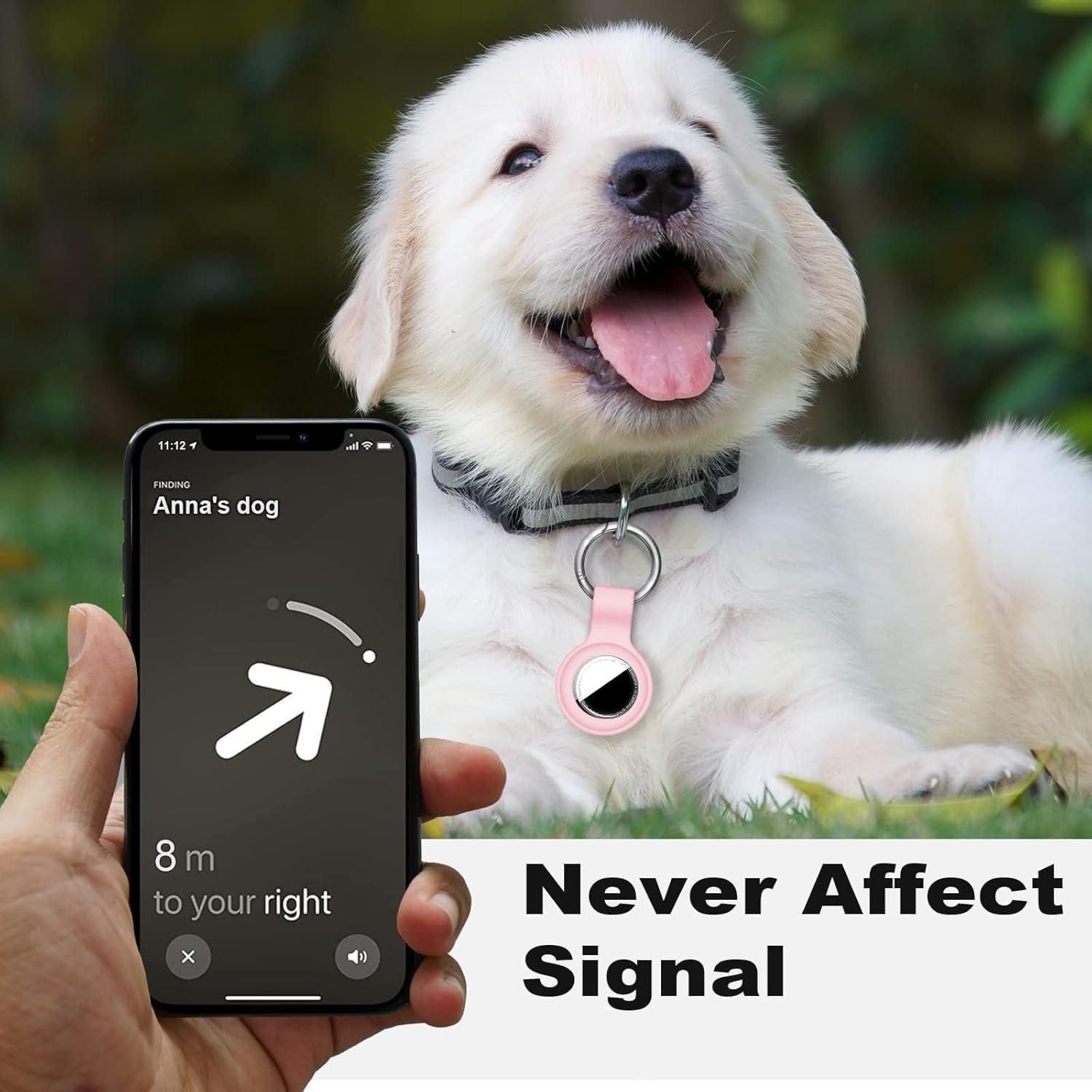 Soporte para AirTag Linsaner 2 Pack Silicona Rosa/Azul Gris