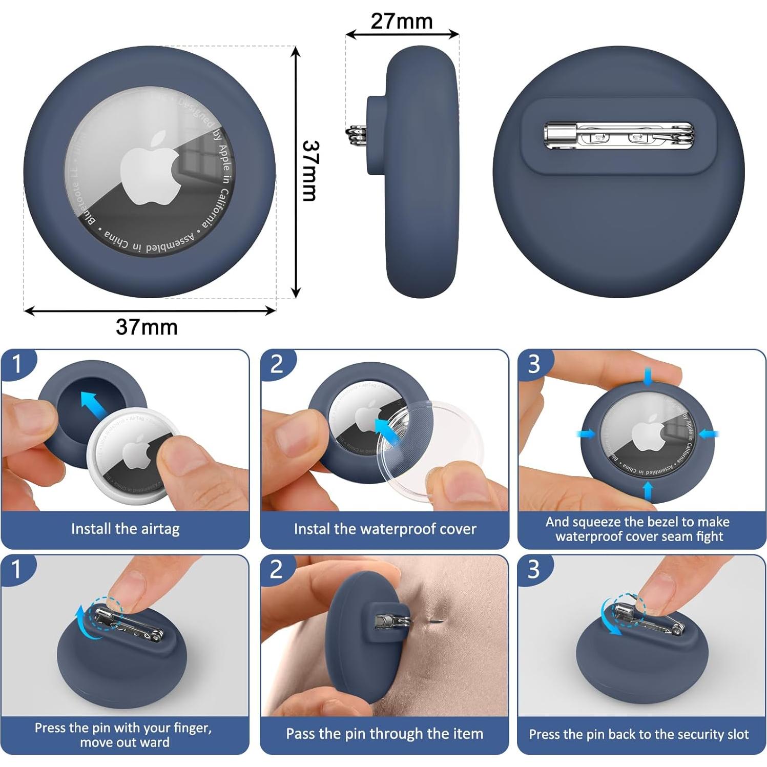 Paquete de 4 Fundas de Silicona Wanme para Etiquetas Apple