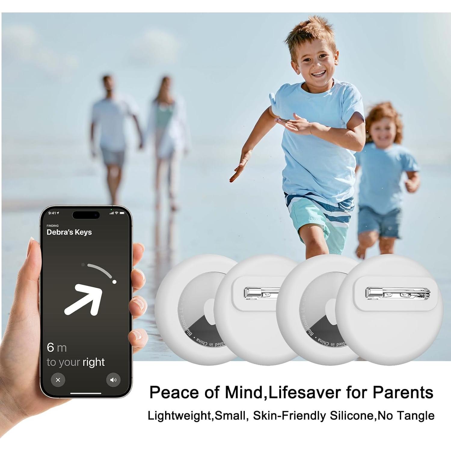 Paquete de 4 Fundas de Silicona Wanme para Etiquetas Apple