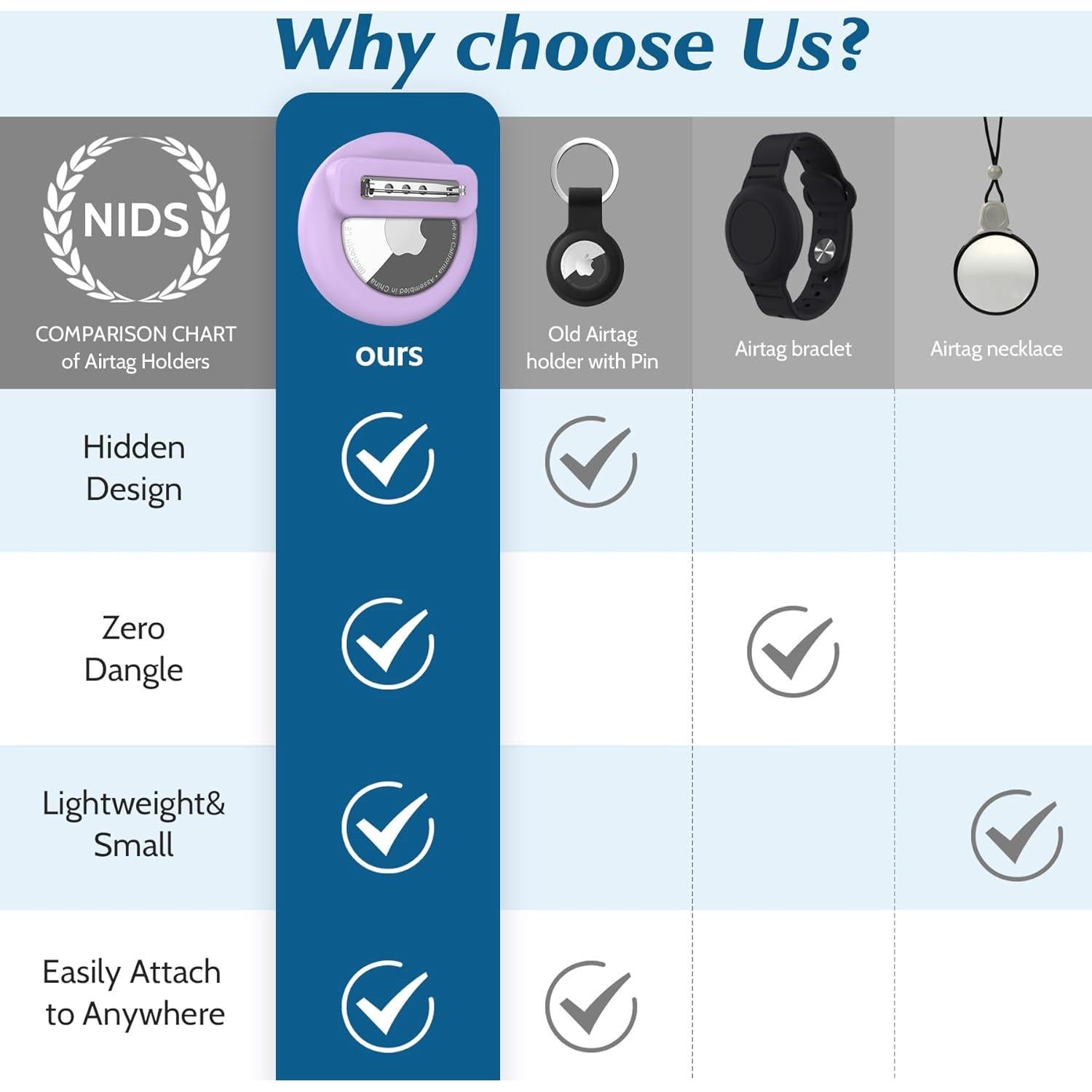 Soporte para AirTag con pin SZJCLTD - 2 unidades Girasol/Rainbow