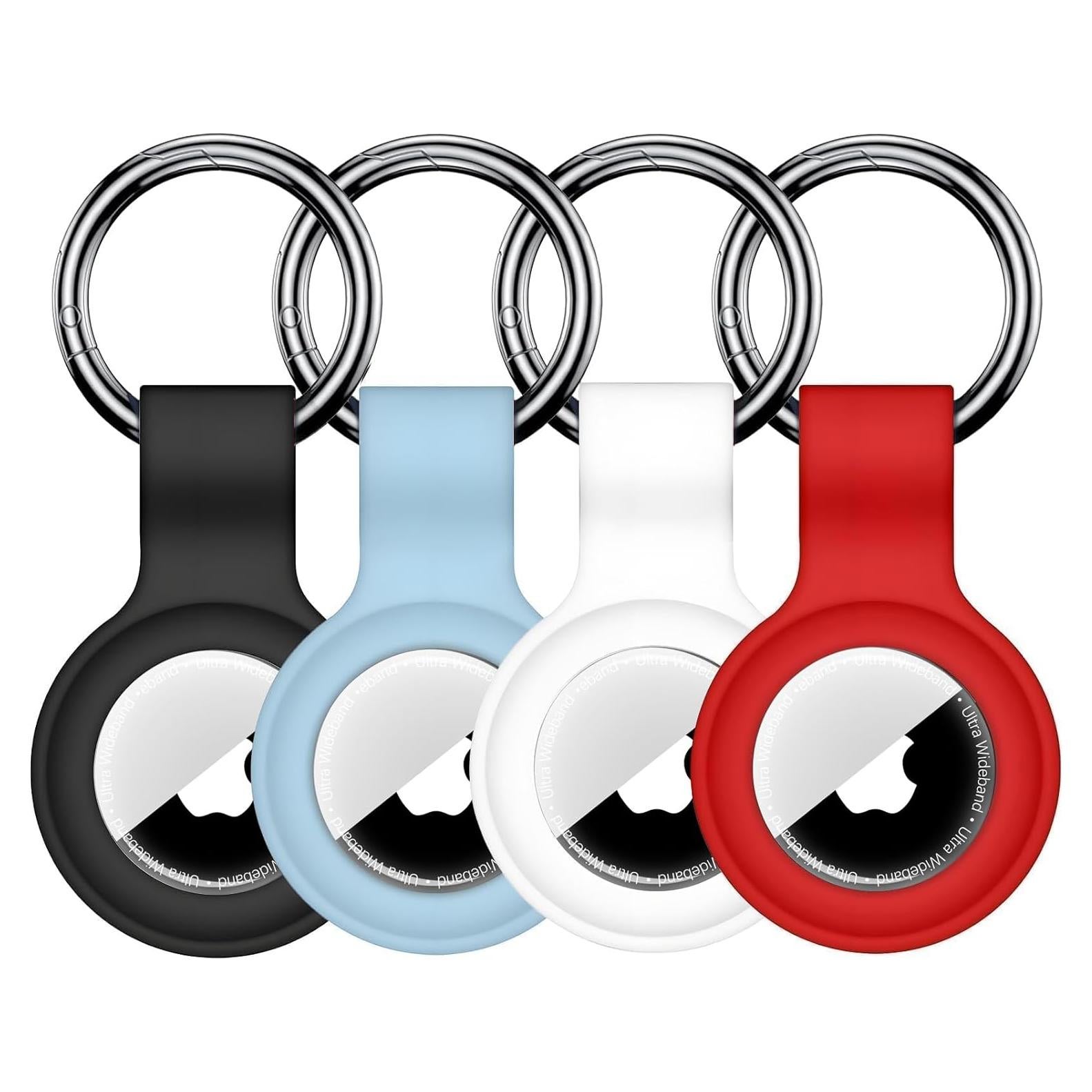 Funda de Silicona para AirTag Linsaner 4 Pack Antipérdida