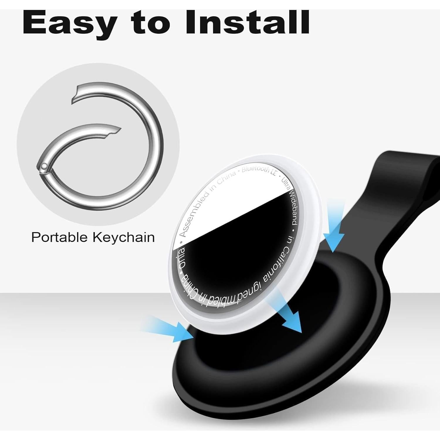 Funda de Silicona para AirTag Linsaner 4 Pack Antipérdida