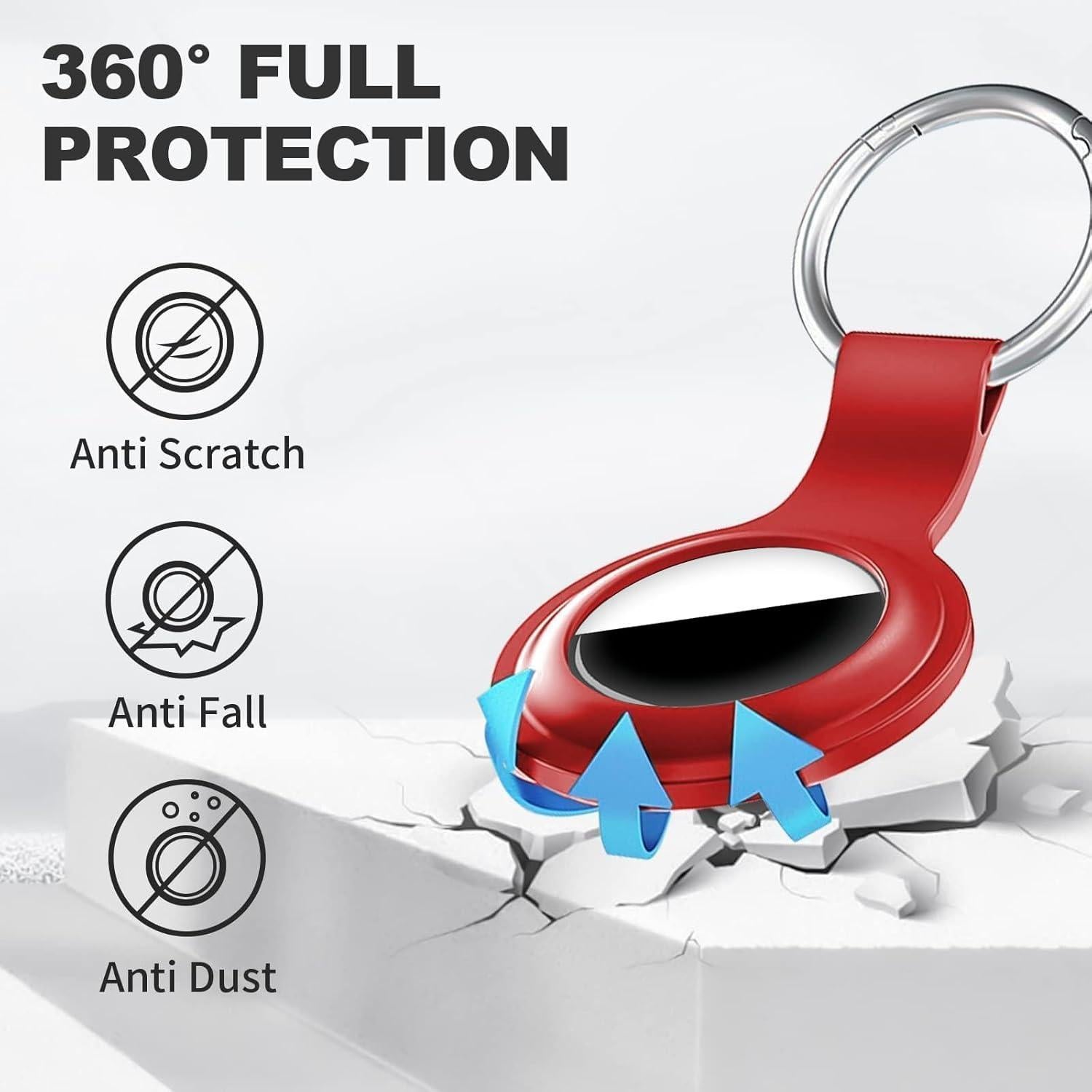 Funda de Silicona para AirTag Linsaner 4 Pack Antipérdida