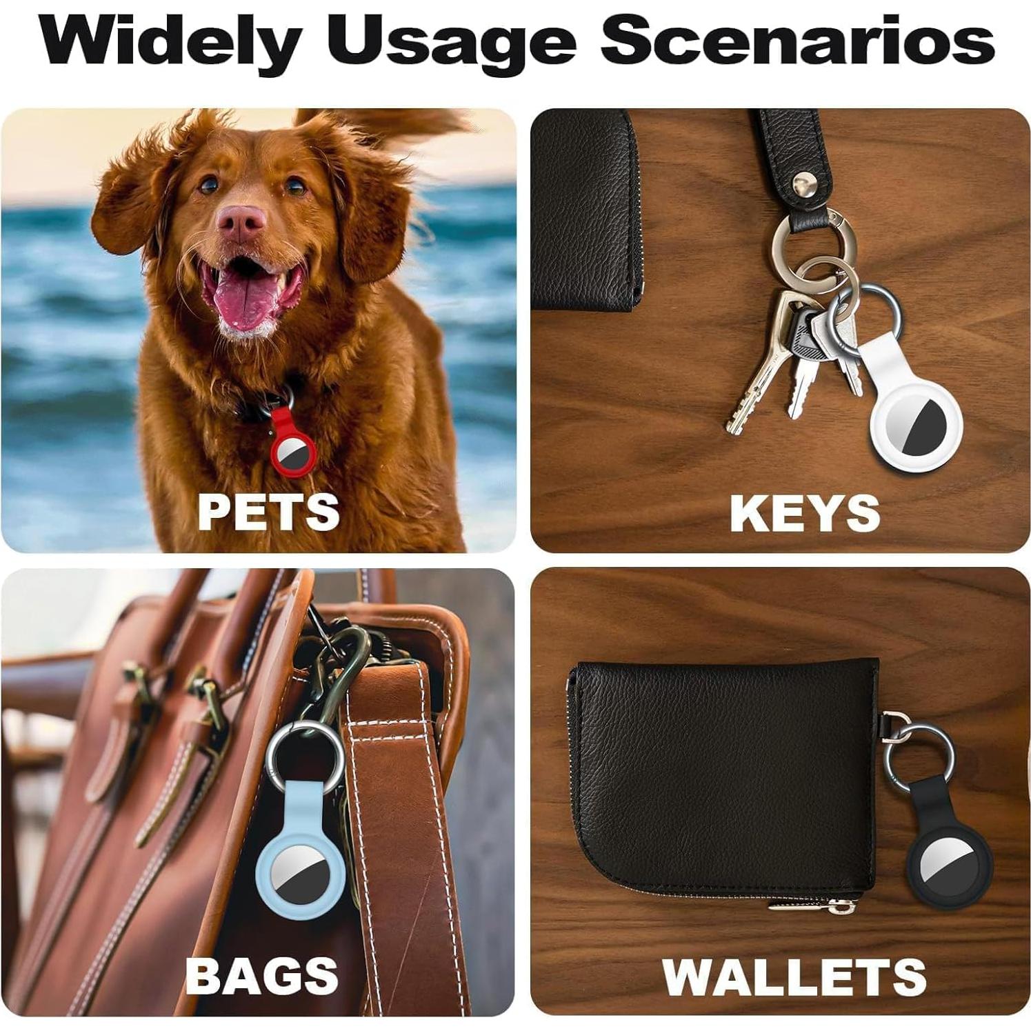 Funda de Silicona para AirTag Linsaner 4 Pack Antipérdida