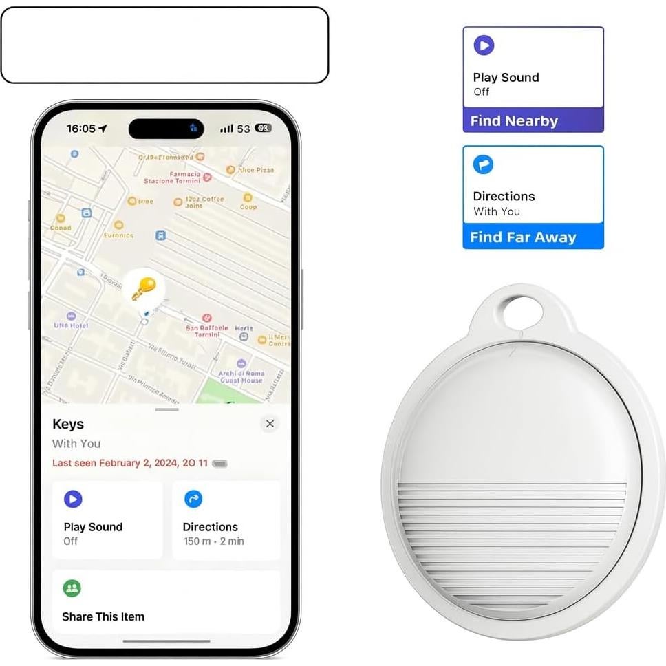 Etiqueta Inteligente Bluetooth Apple - Rastrear Llaves y Mascotas