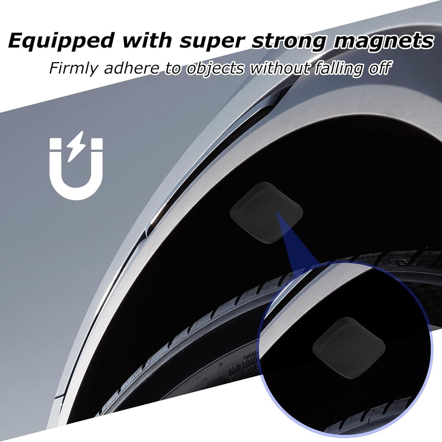 Funda Magnética para AirTag Sifemp - 2 Pack Silicona Negra