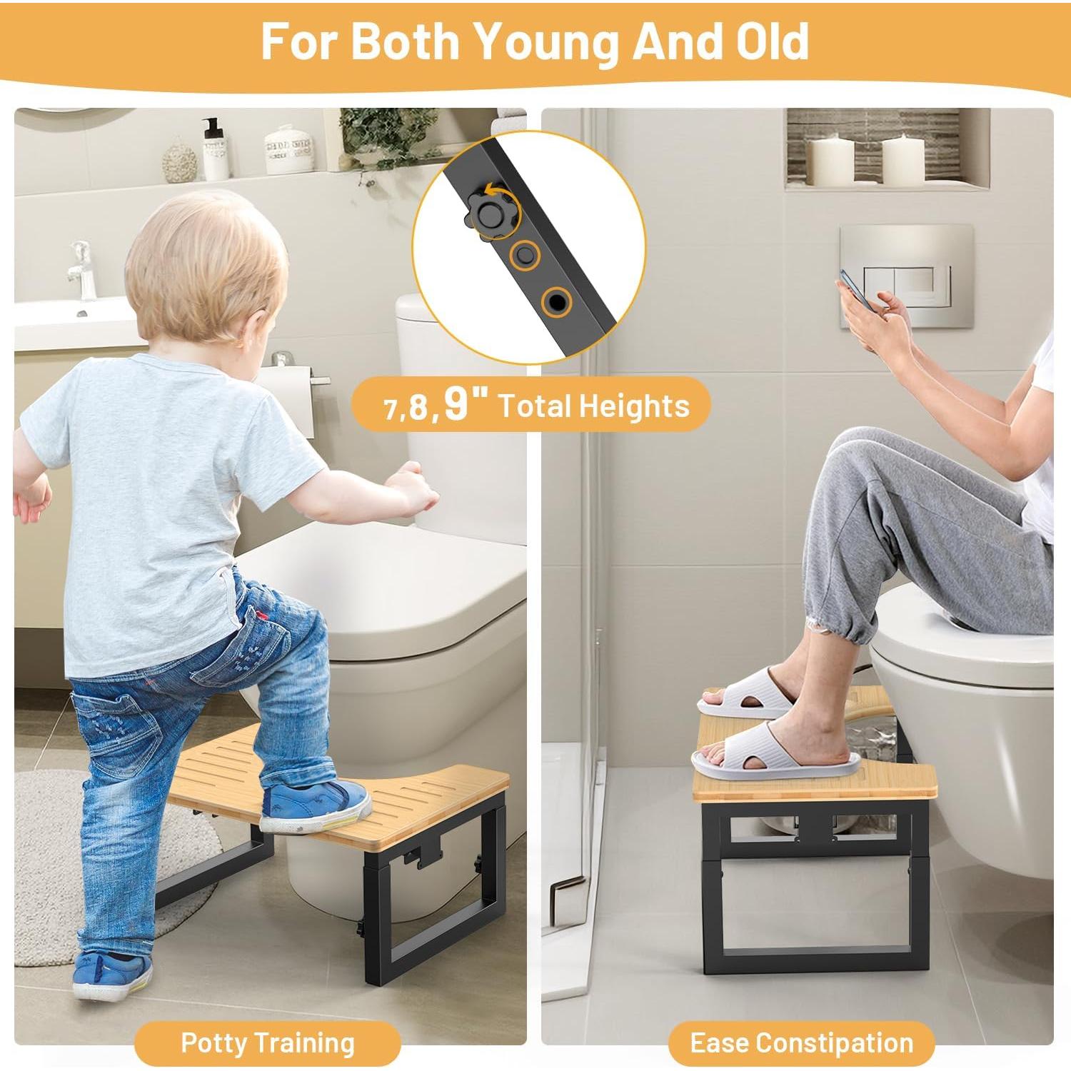 Taburete de Baño Plegable LIDTOP Ajustable 18-23 cm Antideslizante