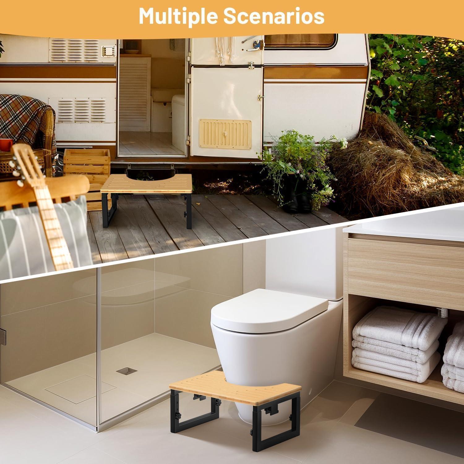 Taburete de Baño Plegable LIDTOP Ajustable 18-23 cm Antideslizante