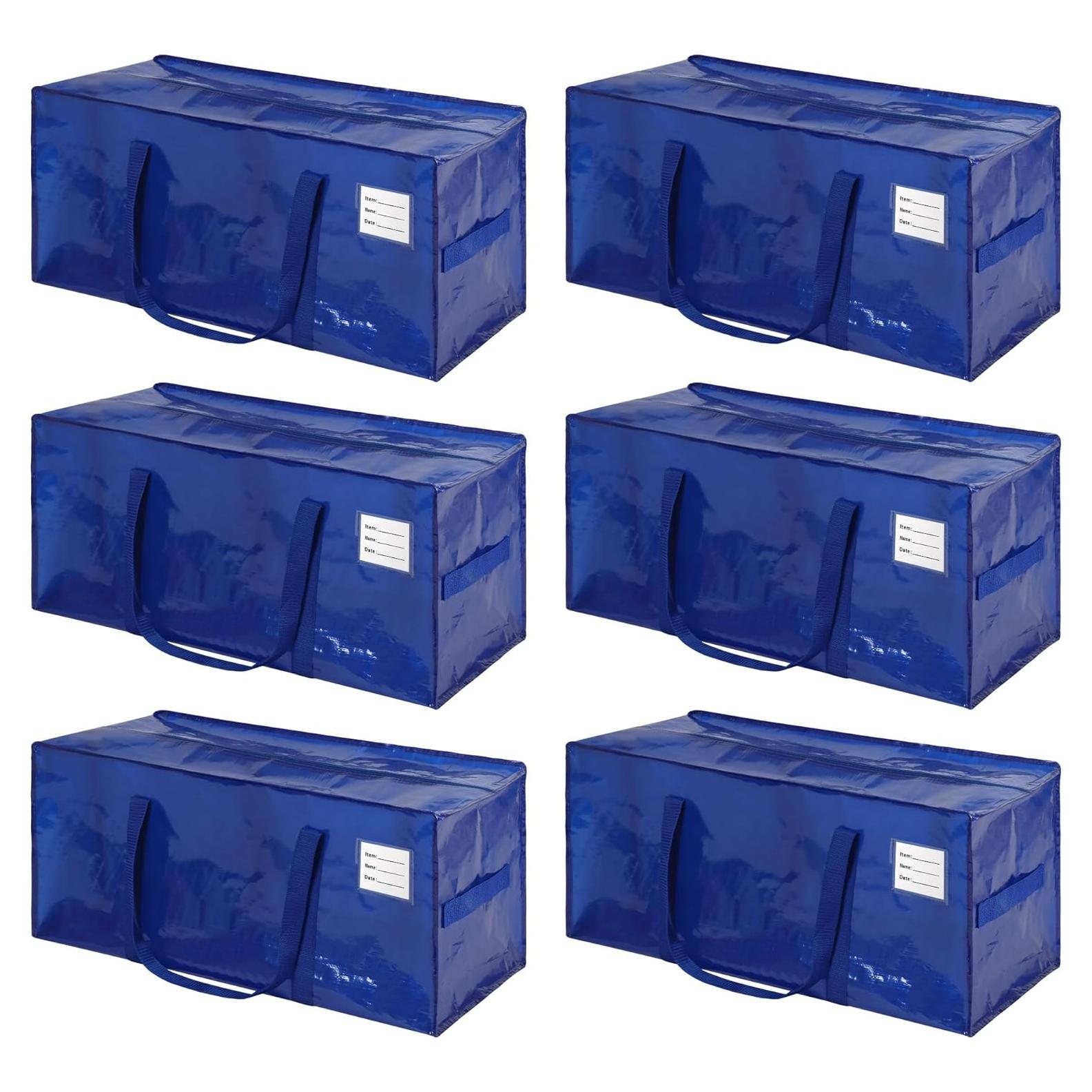 Paquete de 6 Bolsas de Mudanza JCBZAMZ 74x36x32cm Impermeables