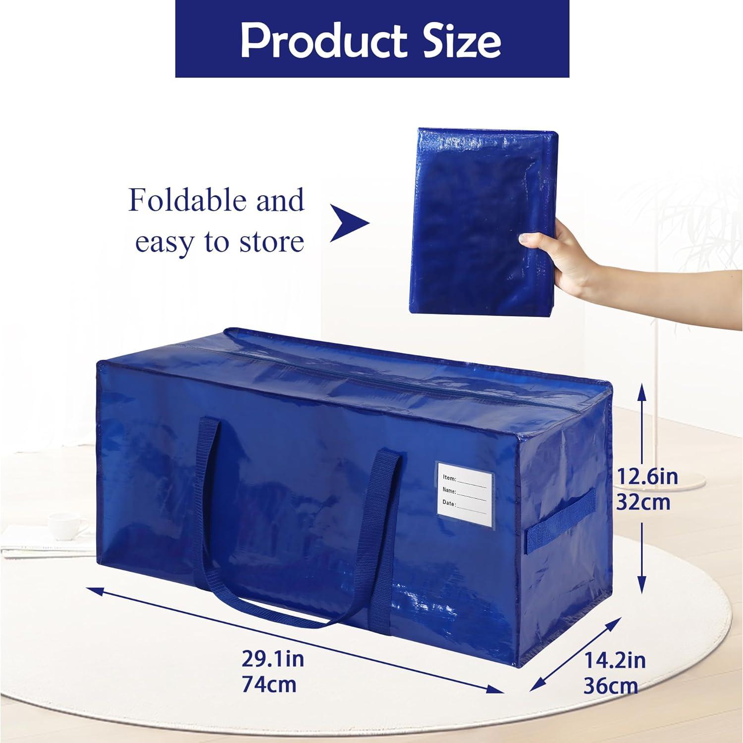 Paquete de 6 Bolsas de Mudanza JCBZAMZ 74x36x32cm Impermeables