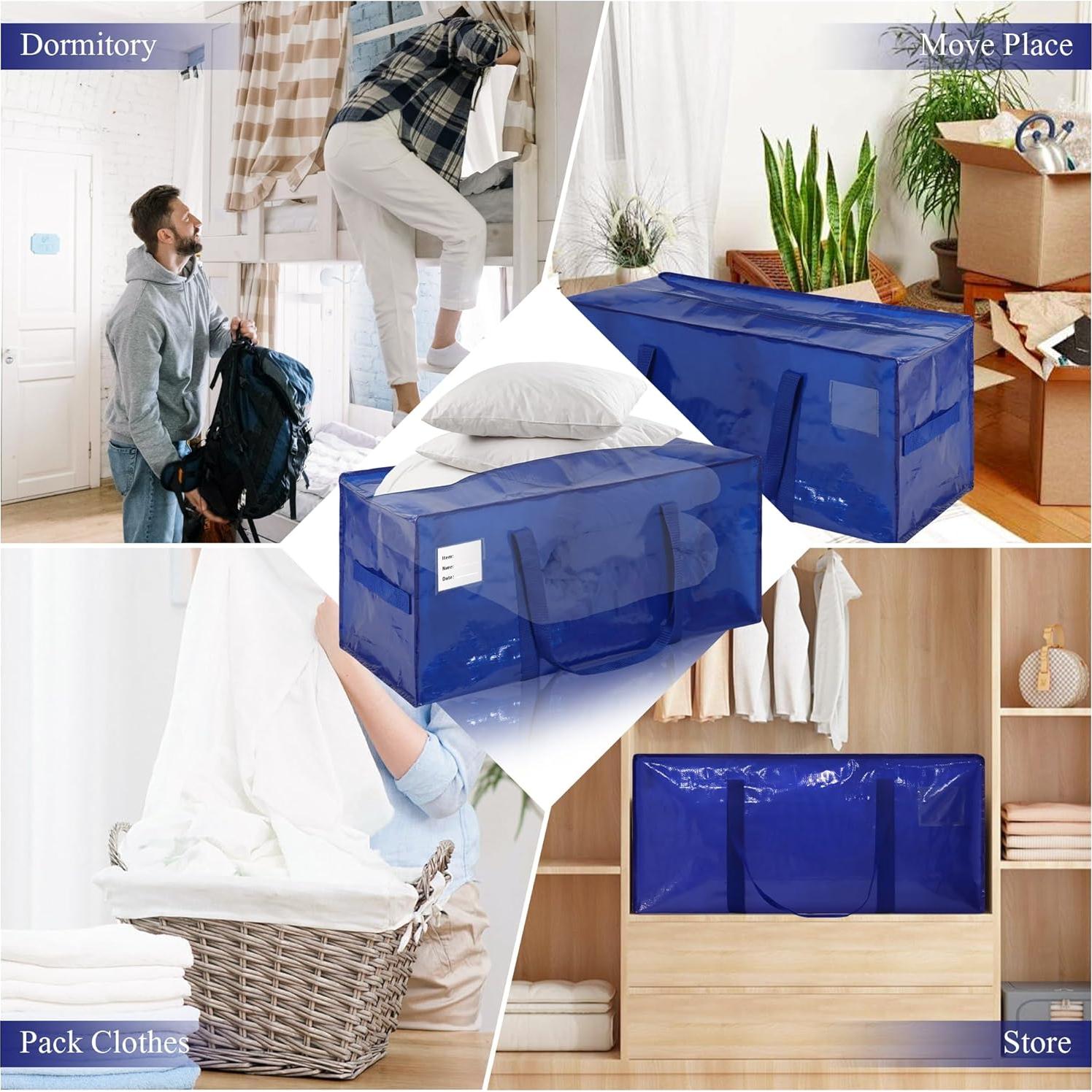 Paquete de 6 Bolsas de Mudanza JCBZAMZ 74x36x32cm Impermeables