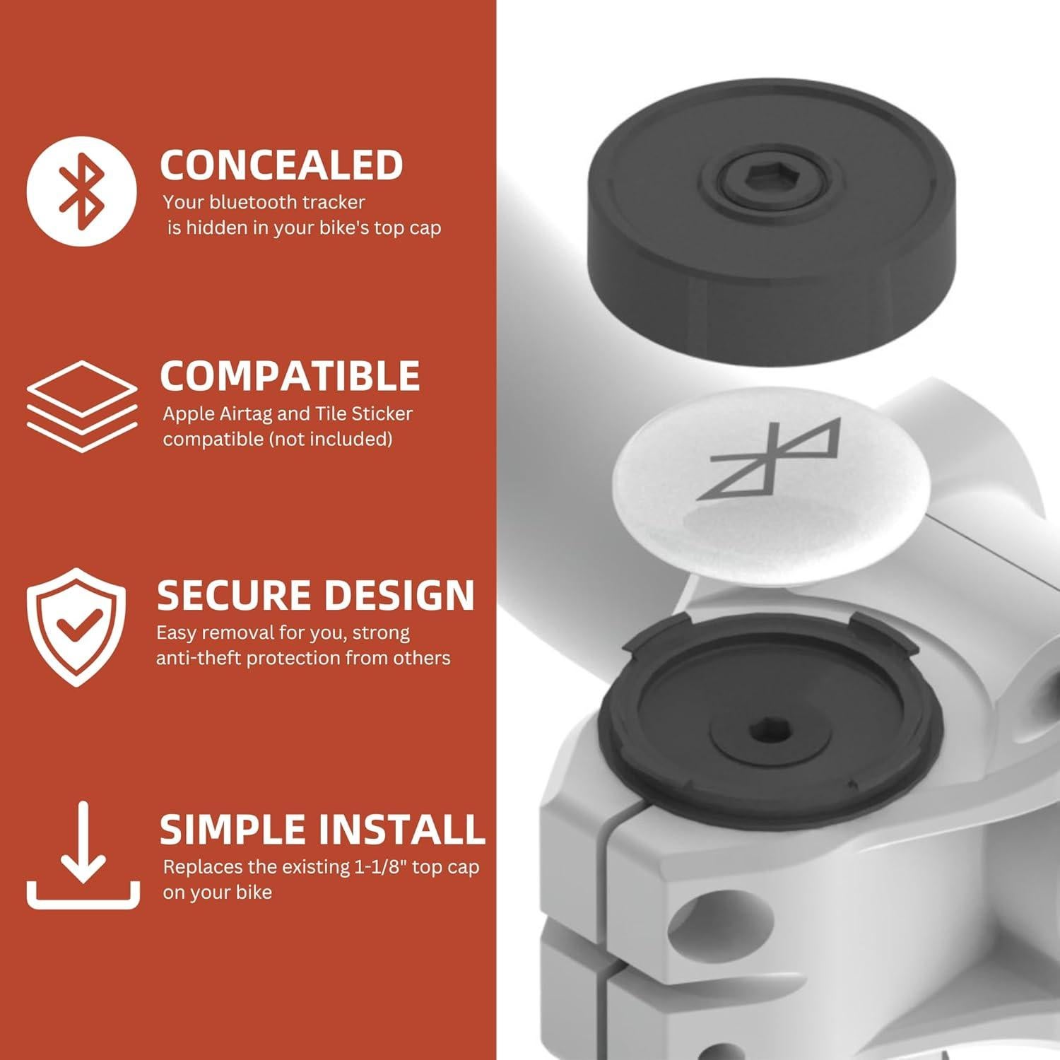 Soporte Oculto para Airtag Blackbrush - Antirrobo para Bicicleta