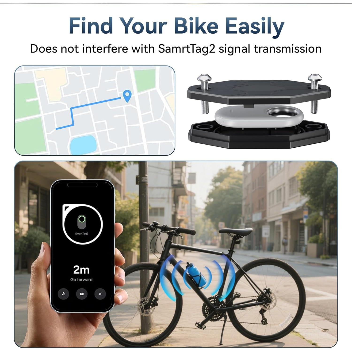 Soporte Antirrobo para Bicicleta EFEALL para SmartTag2 Negro