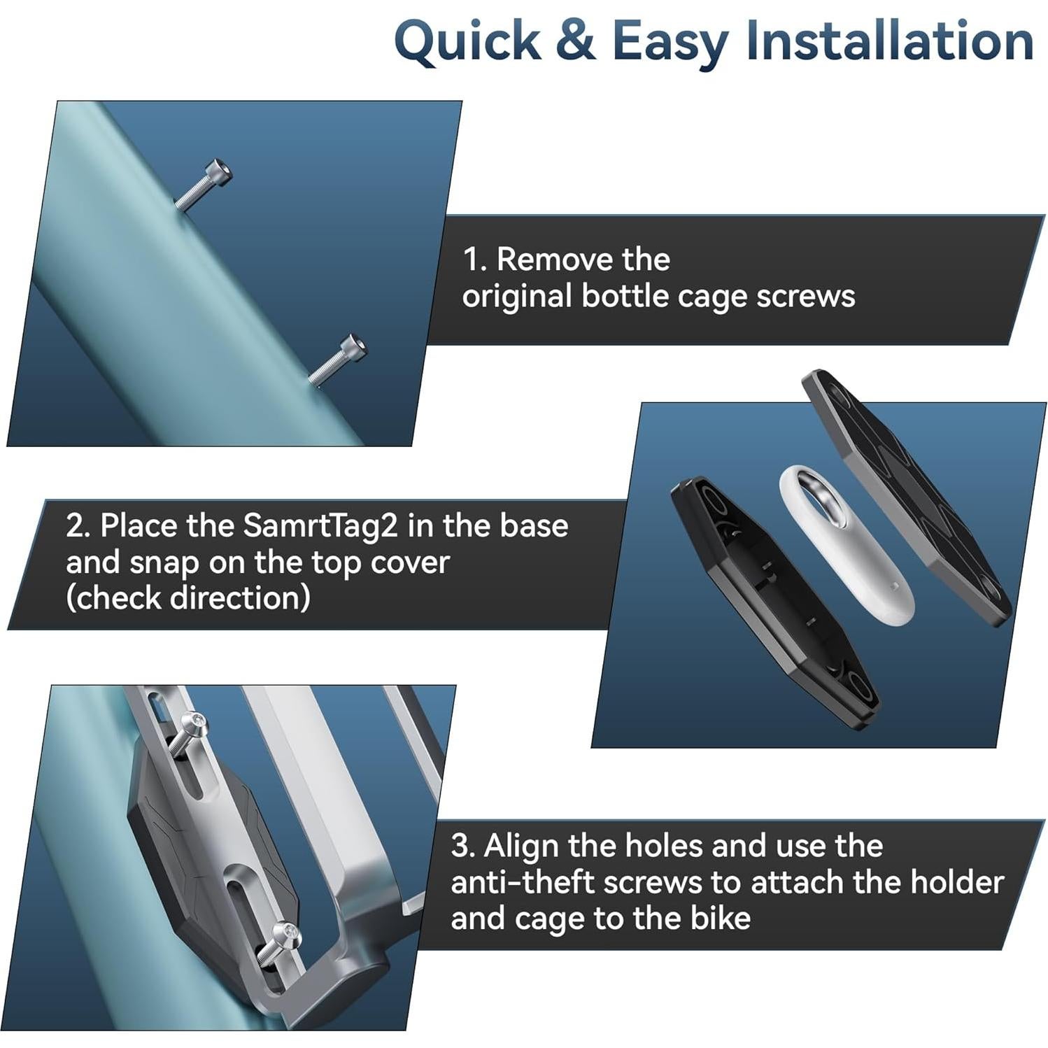 Soporte Antirrobo para Bicicleta EFEALL para SmartTag2 Negro